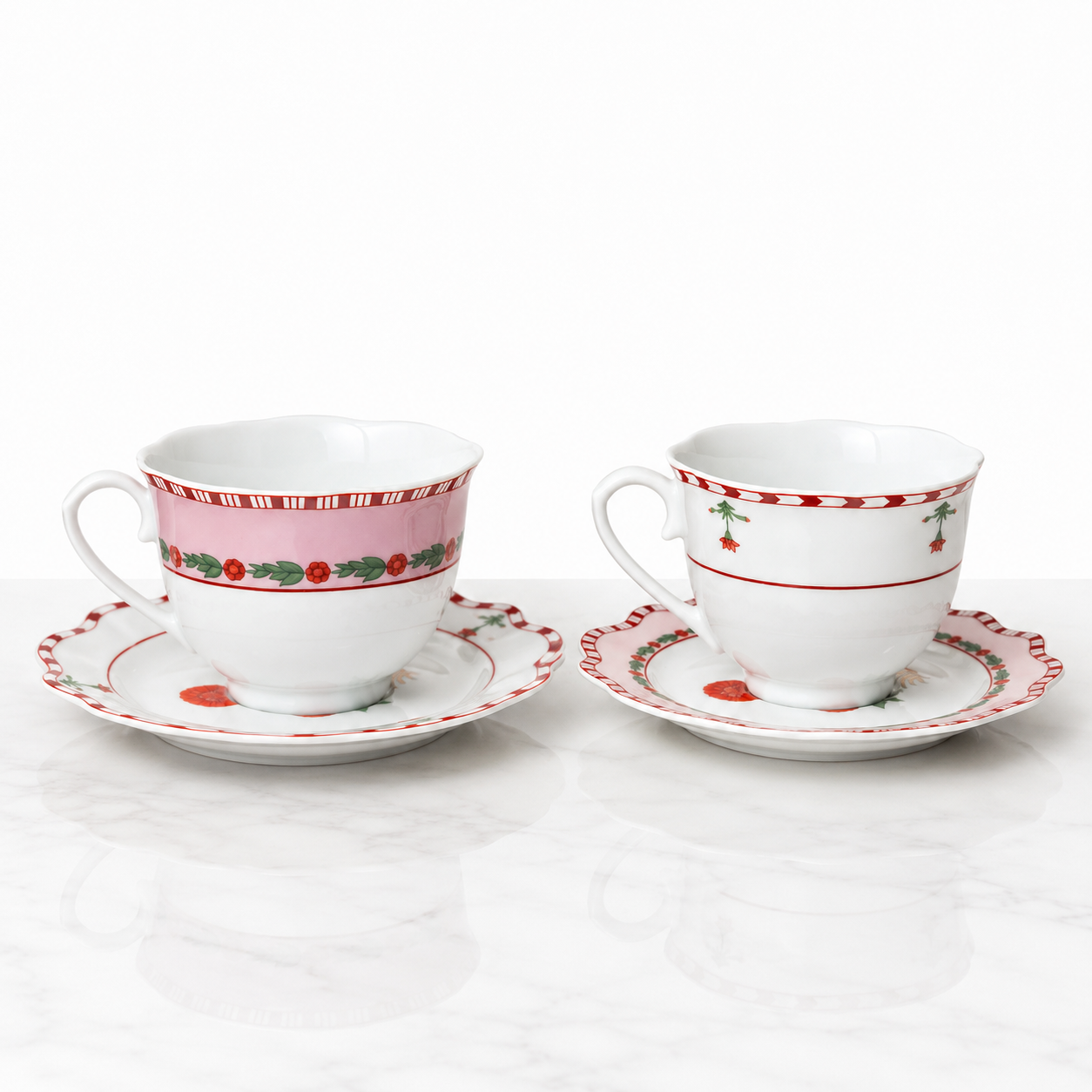 6 Tasses Et 6 Sous-Tasses À Café Noir – Collection Romance