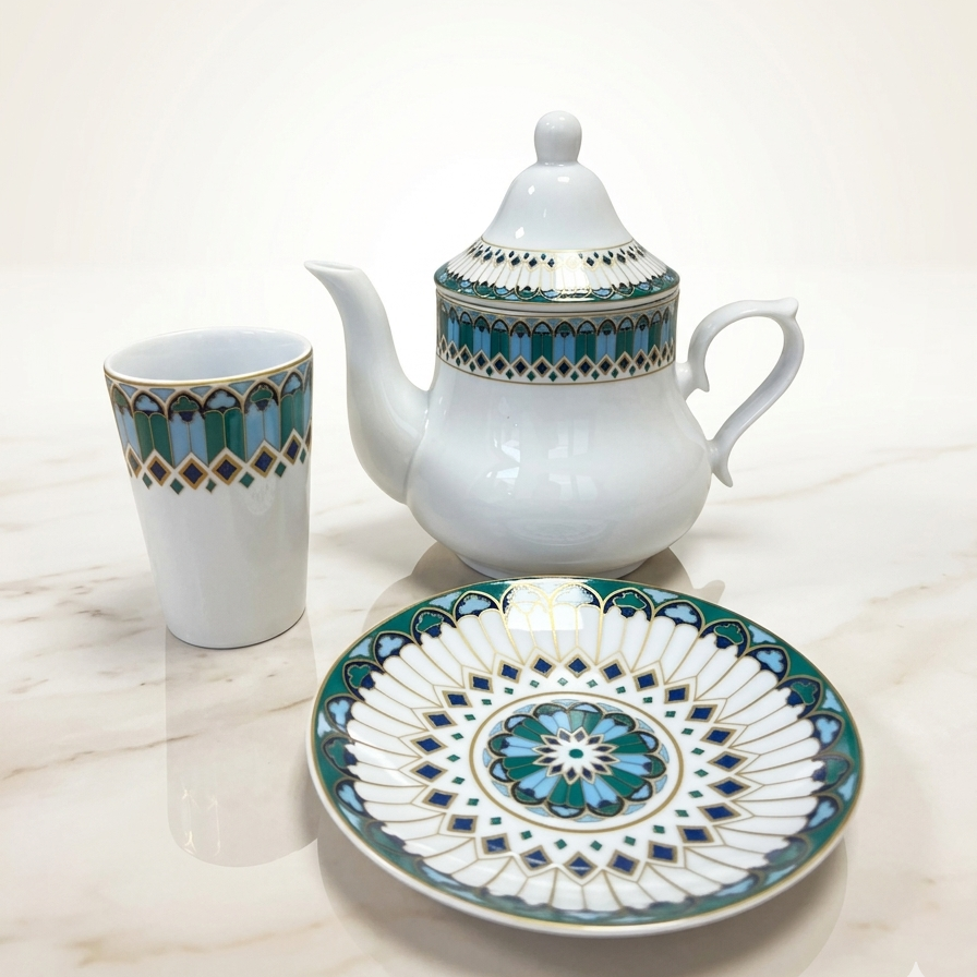 Ensemble Petit Déjeuner 13 Pièces – Collection Zellij