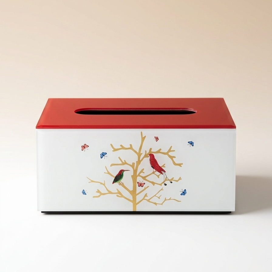 Boite mouchoirs - Oiseau rouge
