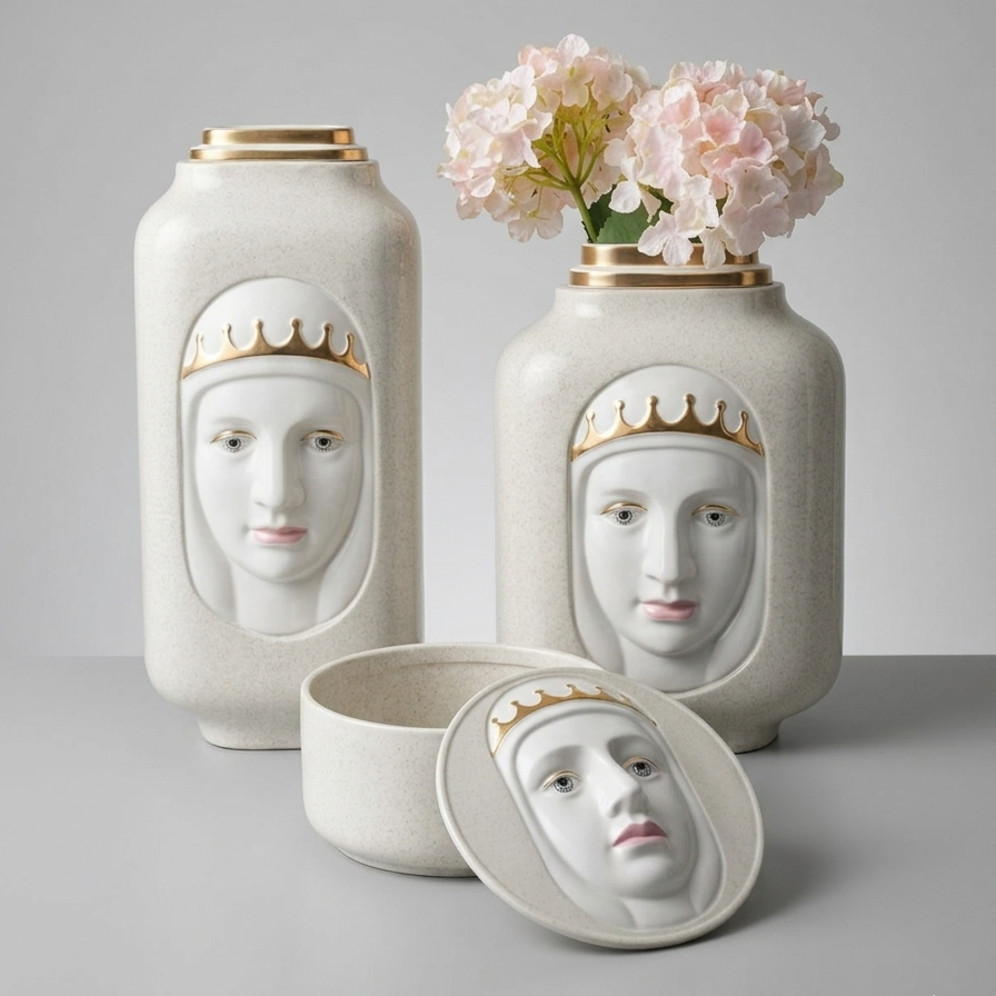 Trio de Décoration Intérieure: 2 Vases et Boîte