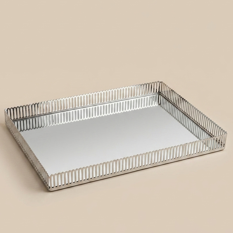 Plateau rectangulaire Arcade argenté