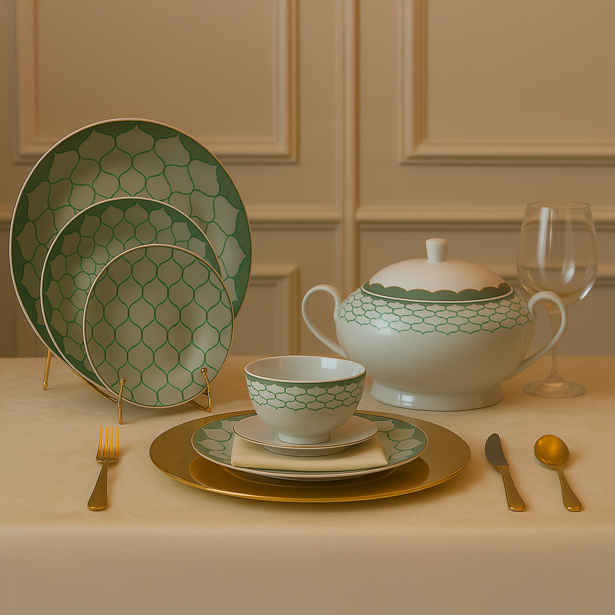 Service De Table 49 Pièces Geometrique Marocain