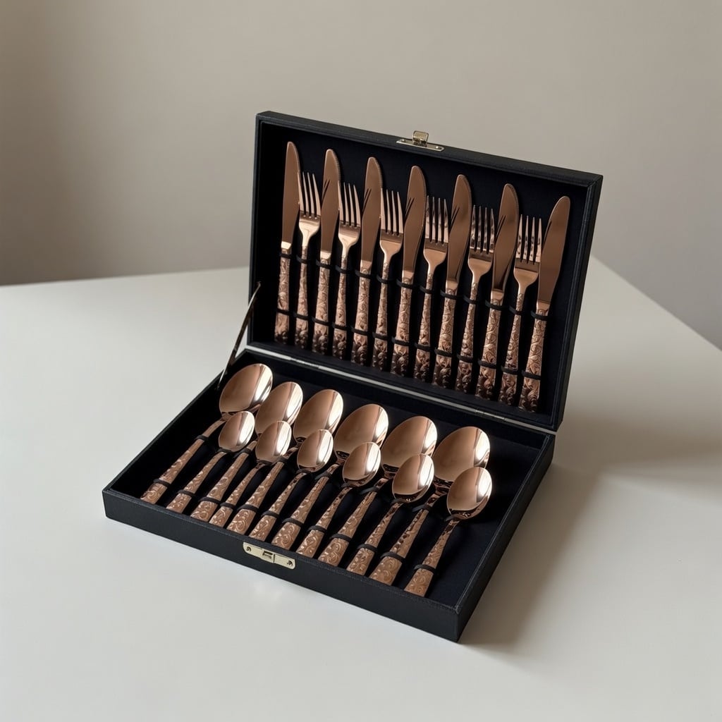 Ménagère 24 Pièces – Santamarta Bronze (Pour 6 Personnes)