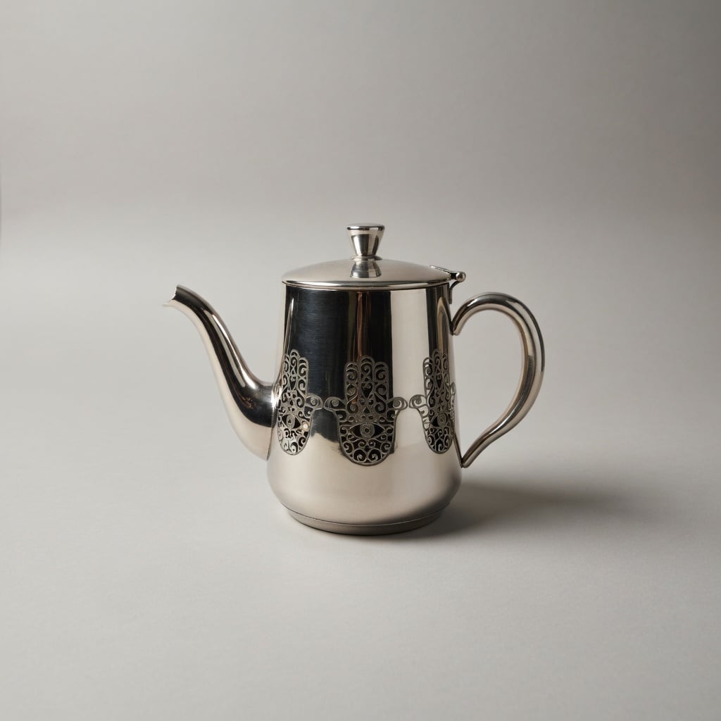 Teapot Inox Triple Khmissa Silver