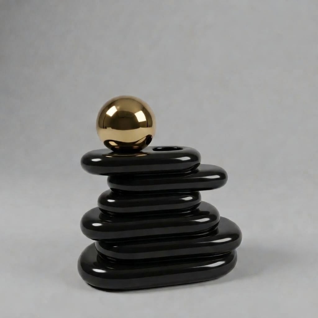 Vase Décoratif Créatif – Noir Élégant