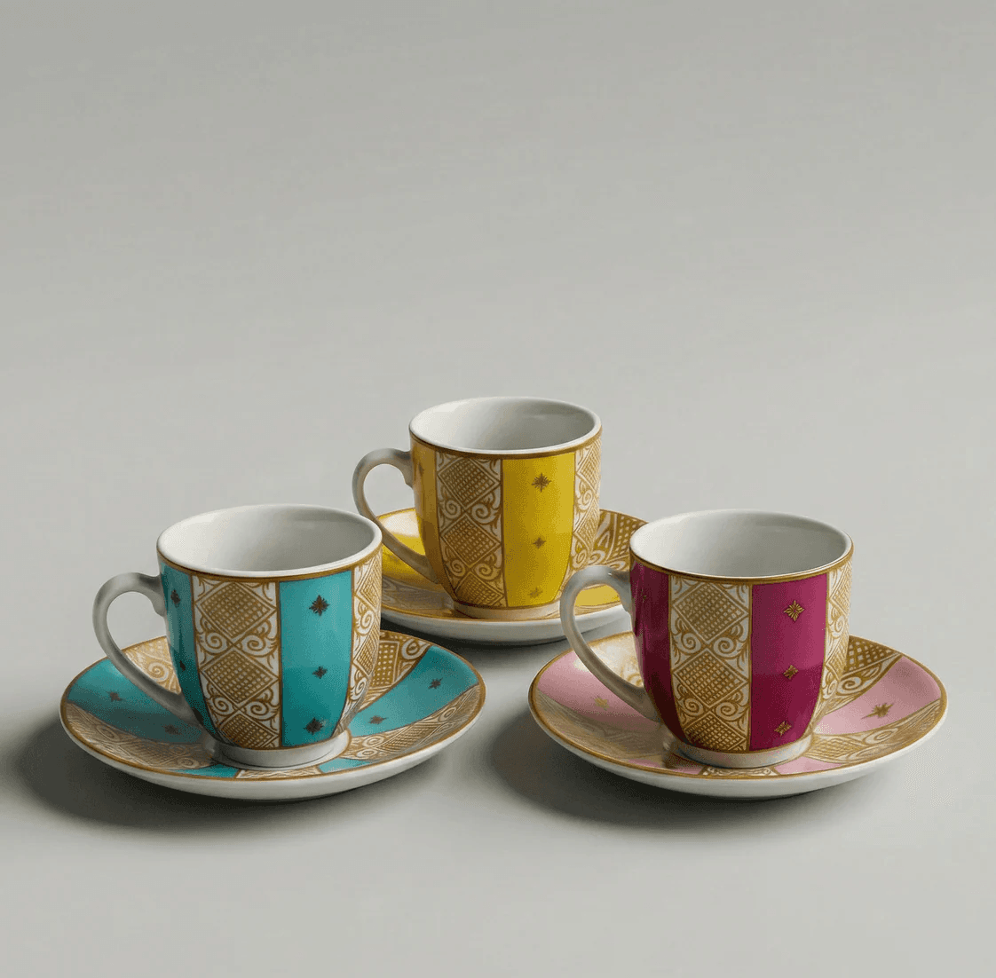 6 Tasses Et 6 Sous-Tasses À Café Noir - BAVARIA