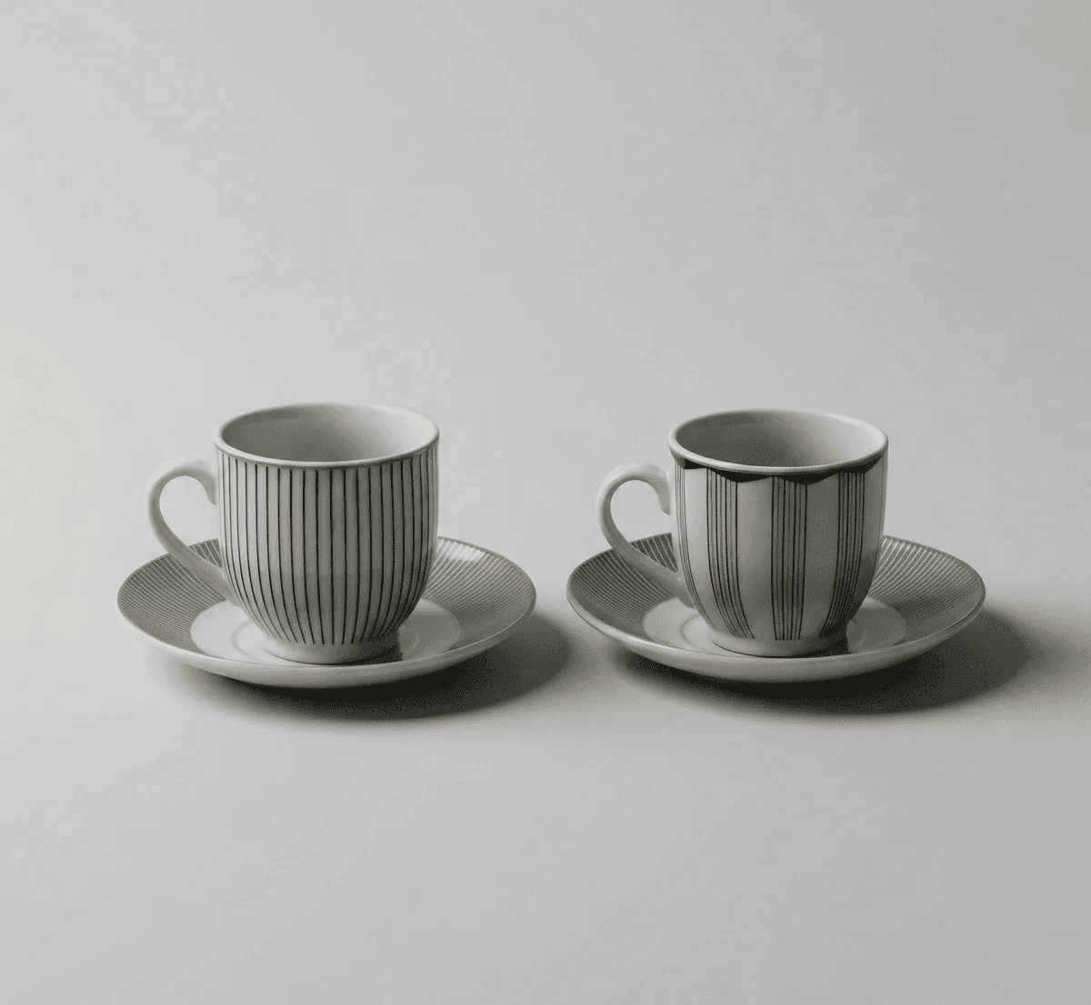 6 Tasses Et 6 Sous-Tasses À Café Noir Elegant