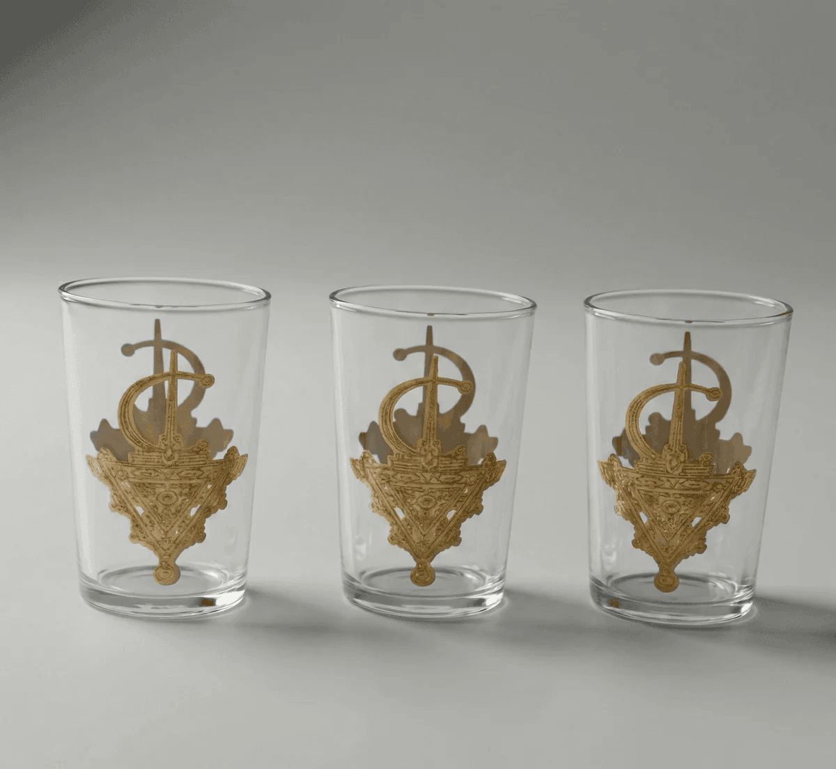 6 Verres A The Fibule Dorés