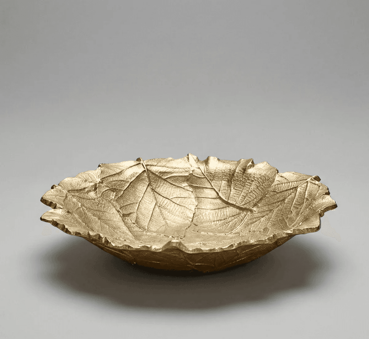 Coupe Ronde Décorative Feuille Dorée