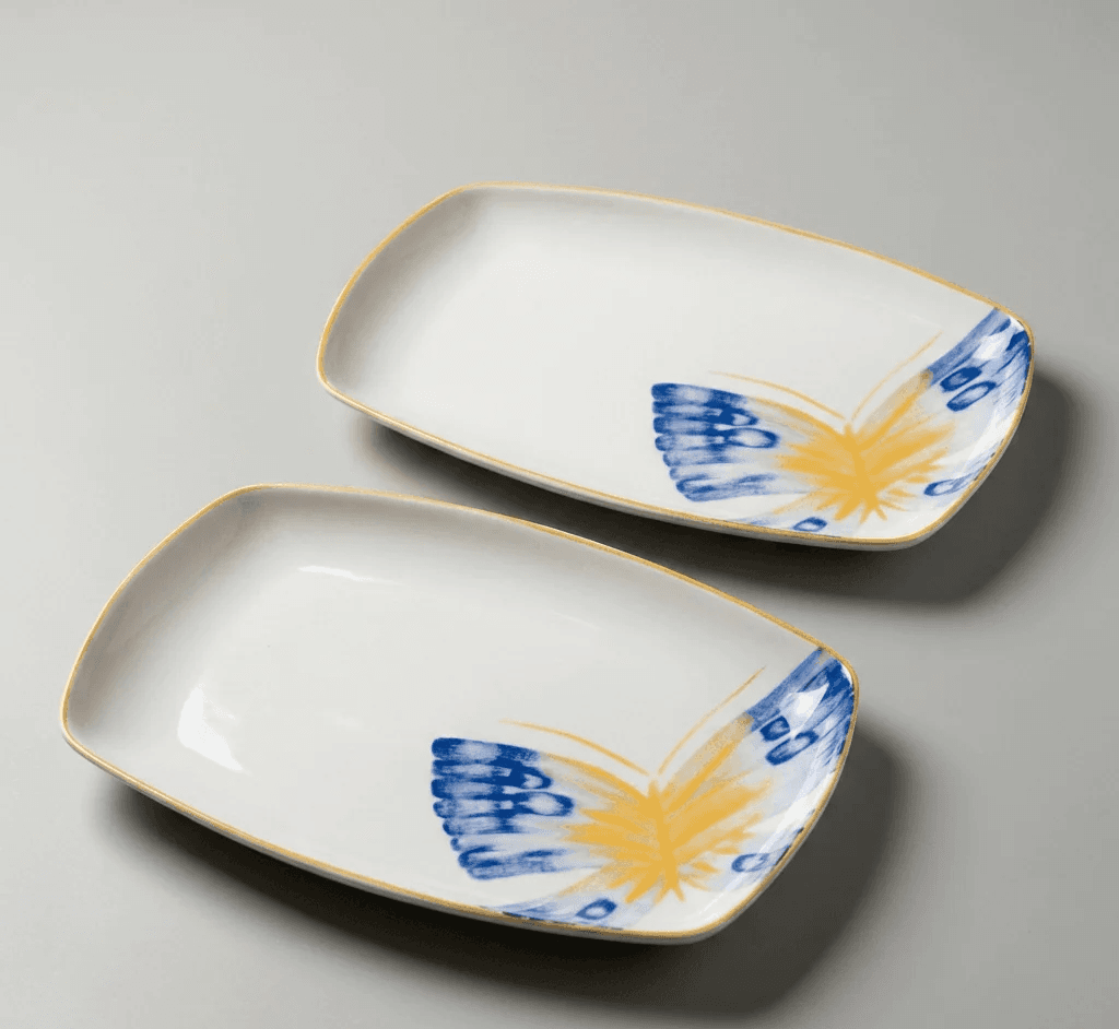 Ensemble De 2 Plats Rectangulaires – Blue Butterfly