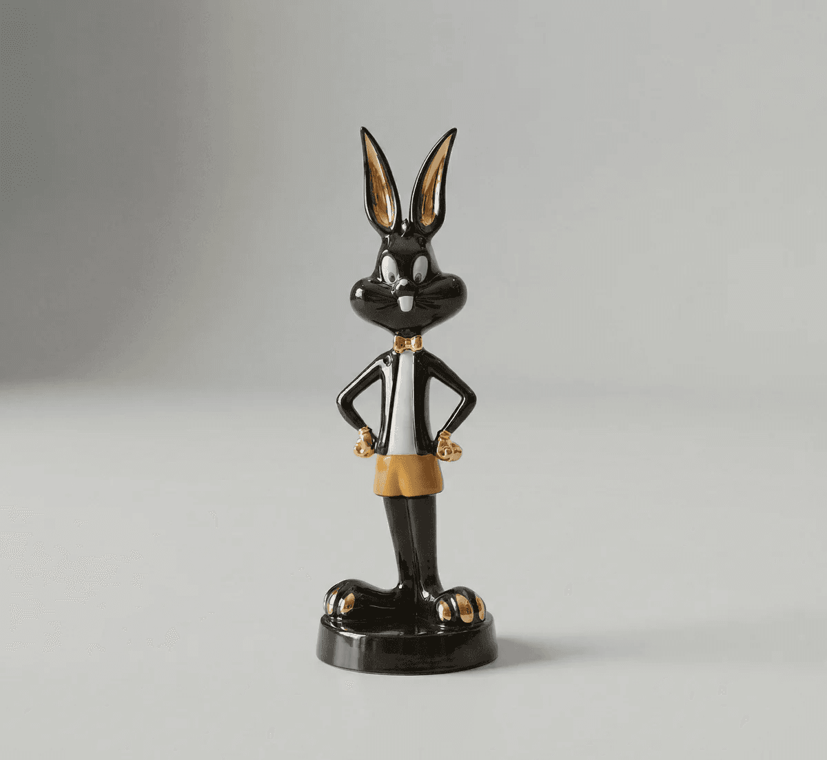 Figurine Lapin Chic Noir Et Or