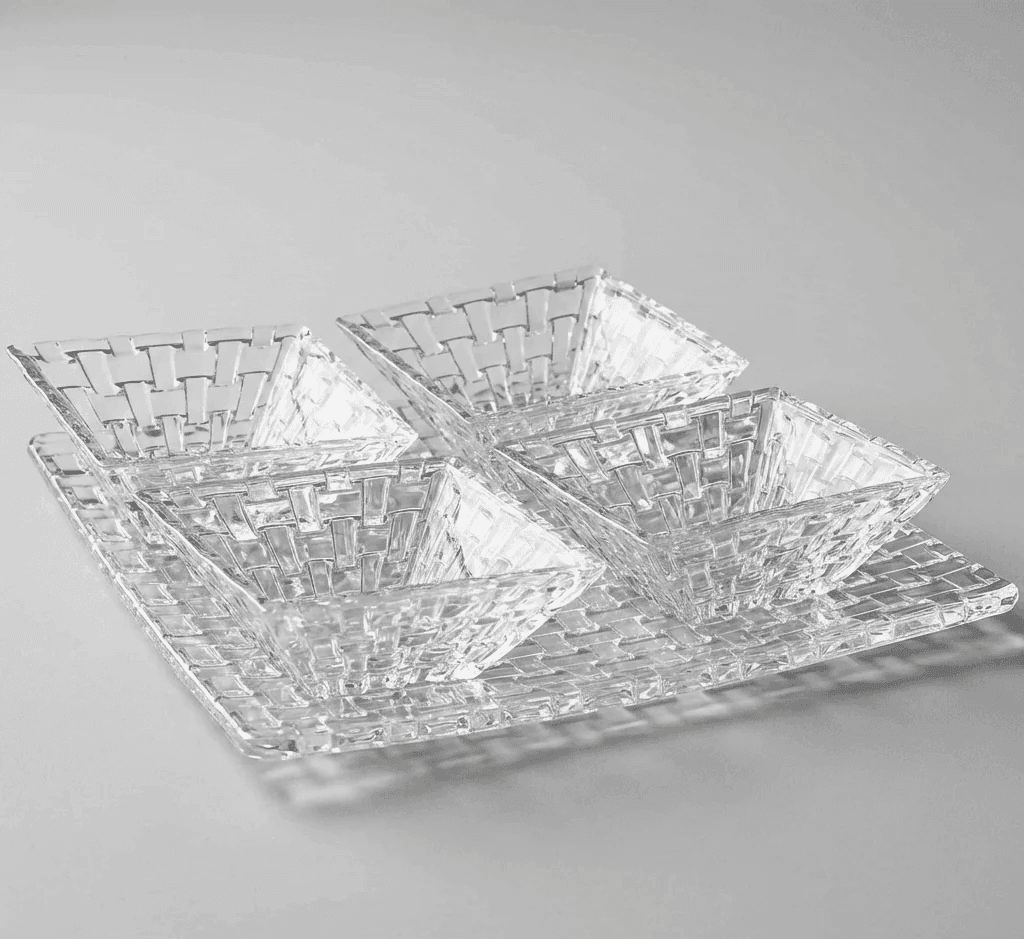 Plat + 4 Bols En Cristal