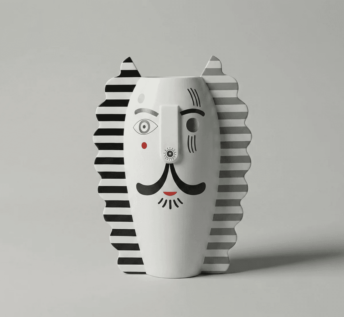 Visage Artistique Noir Et Gris