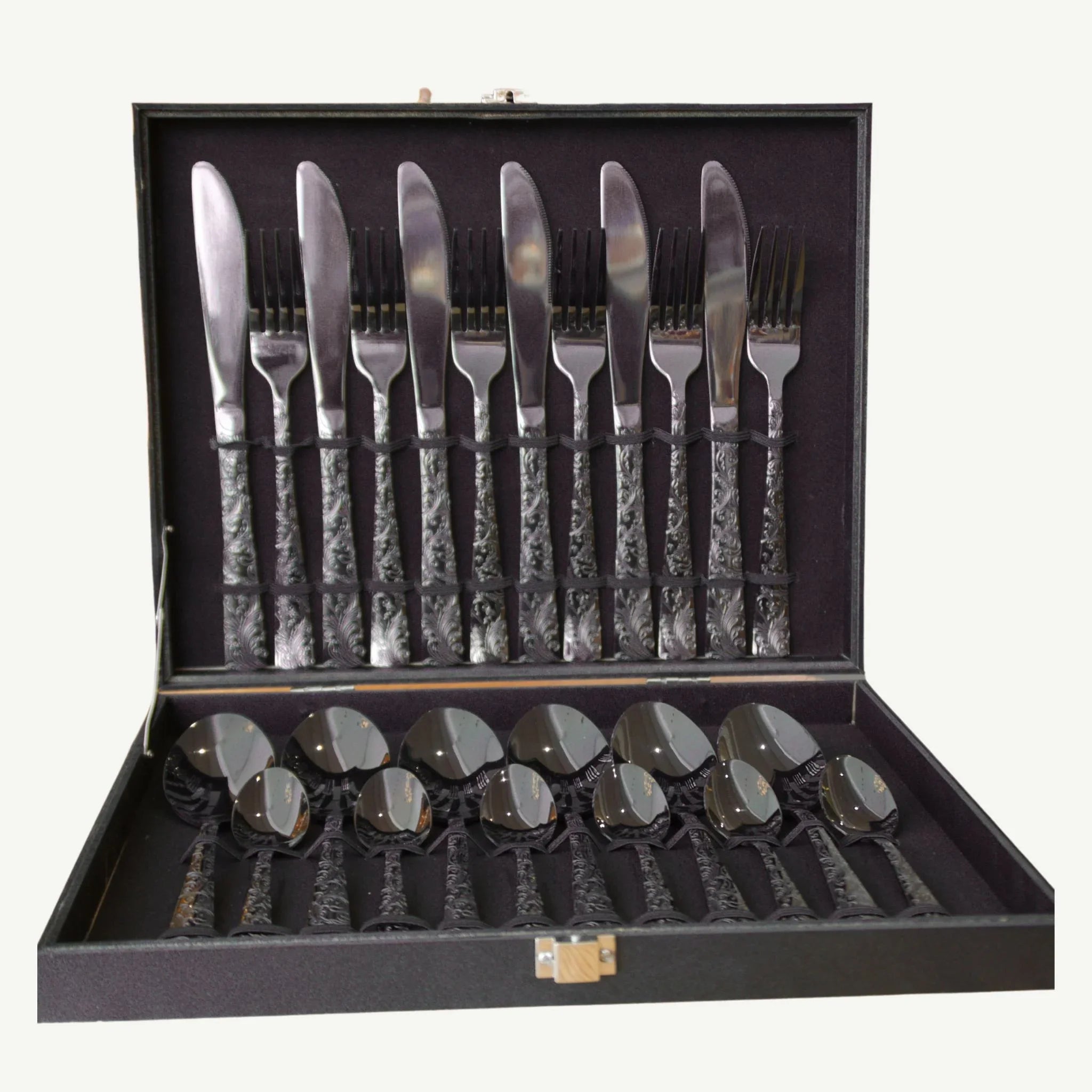 Ménagère 24 Pièces Santamarta Black Pour 6 Personnes