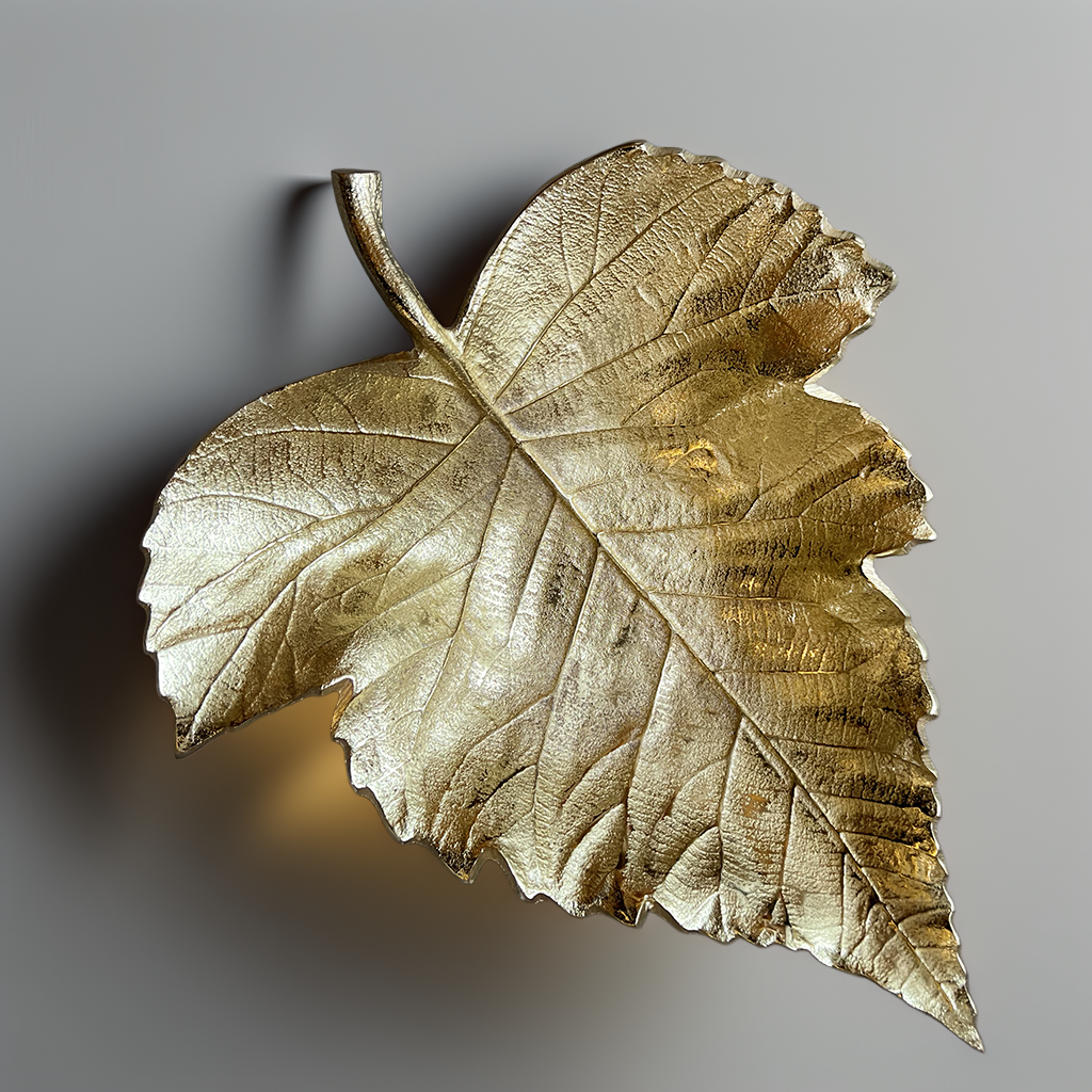 Plat Décoratif Feuille Dorée En Forme De Cœur