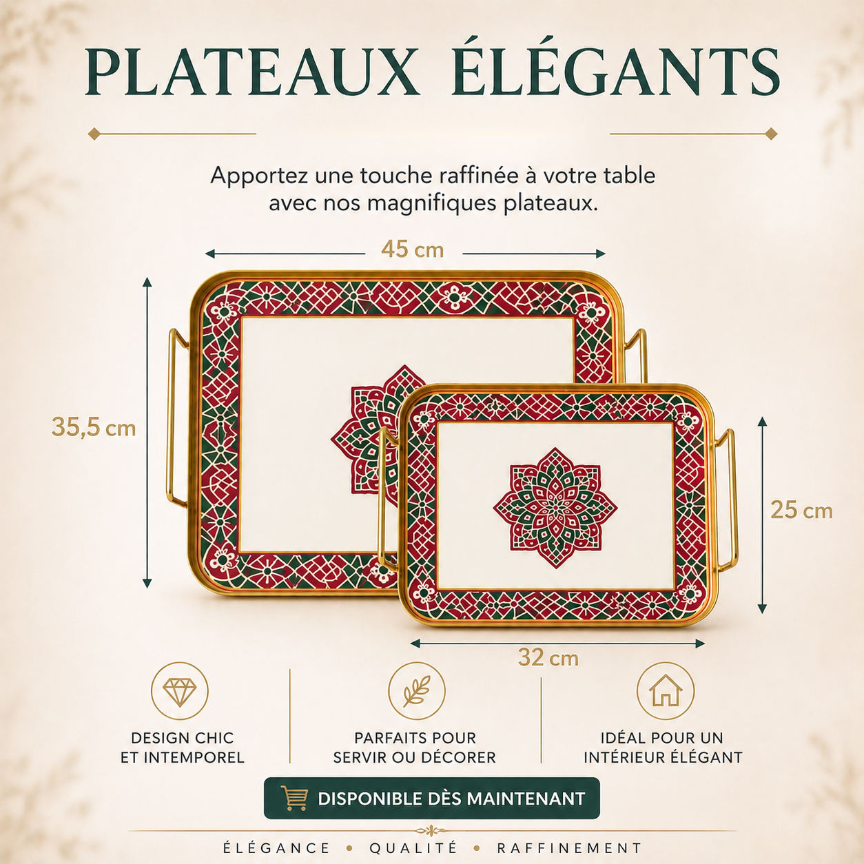 Plateau Rectangle - Marocaine