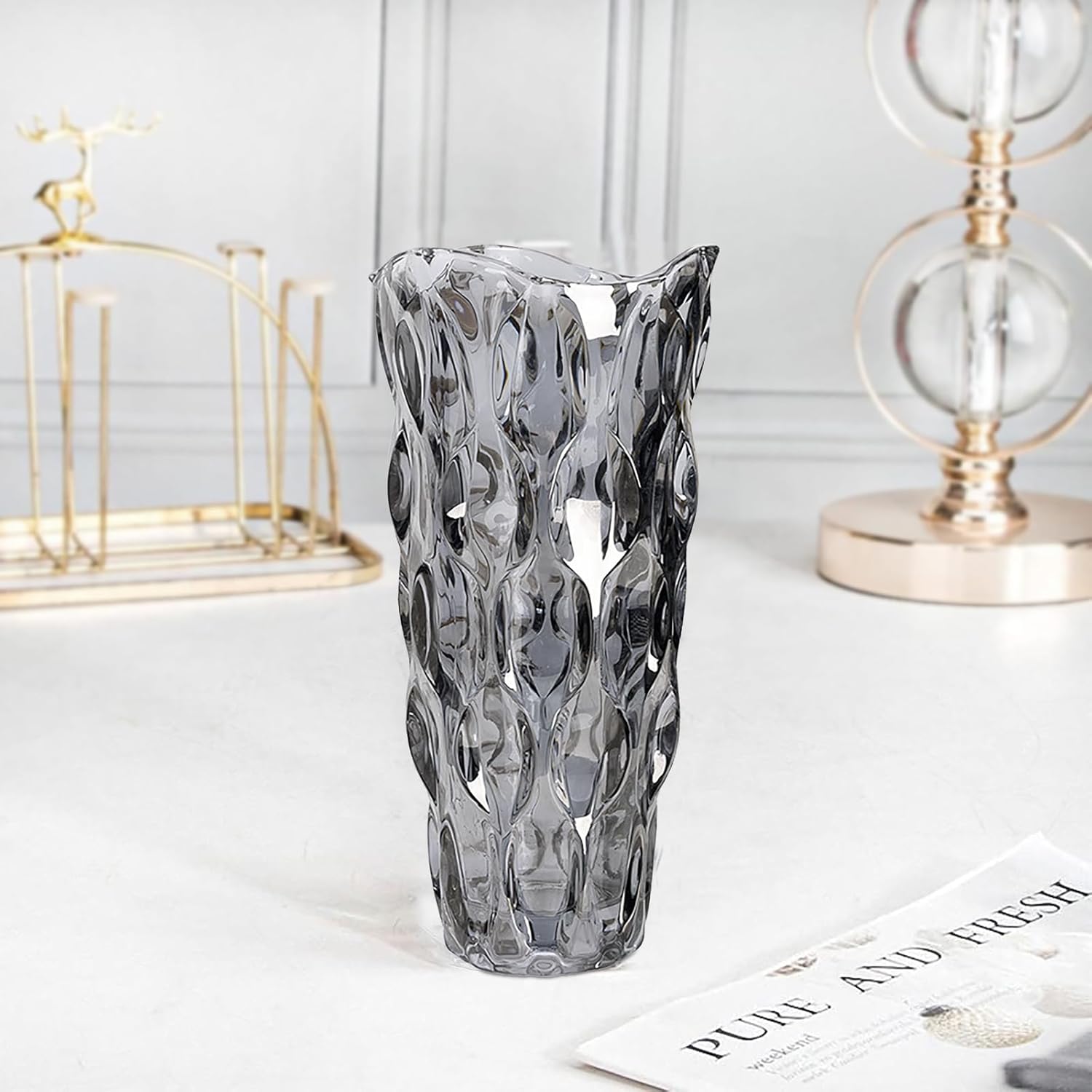 Vase Drops Gris