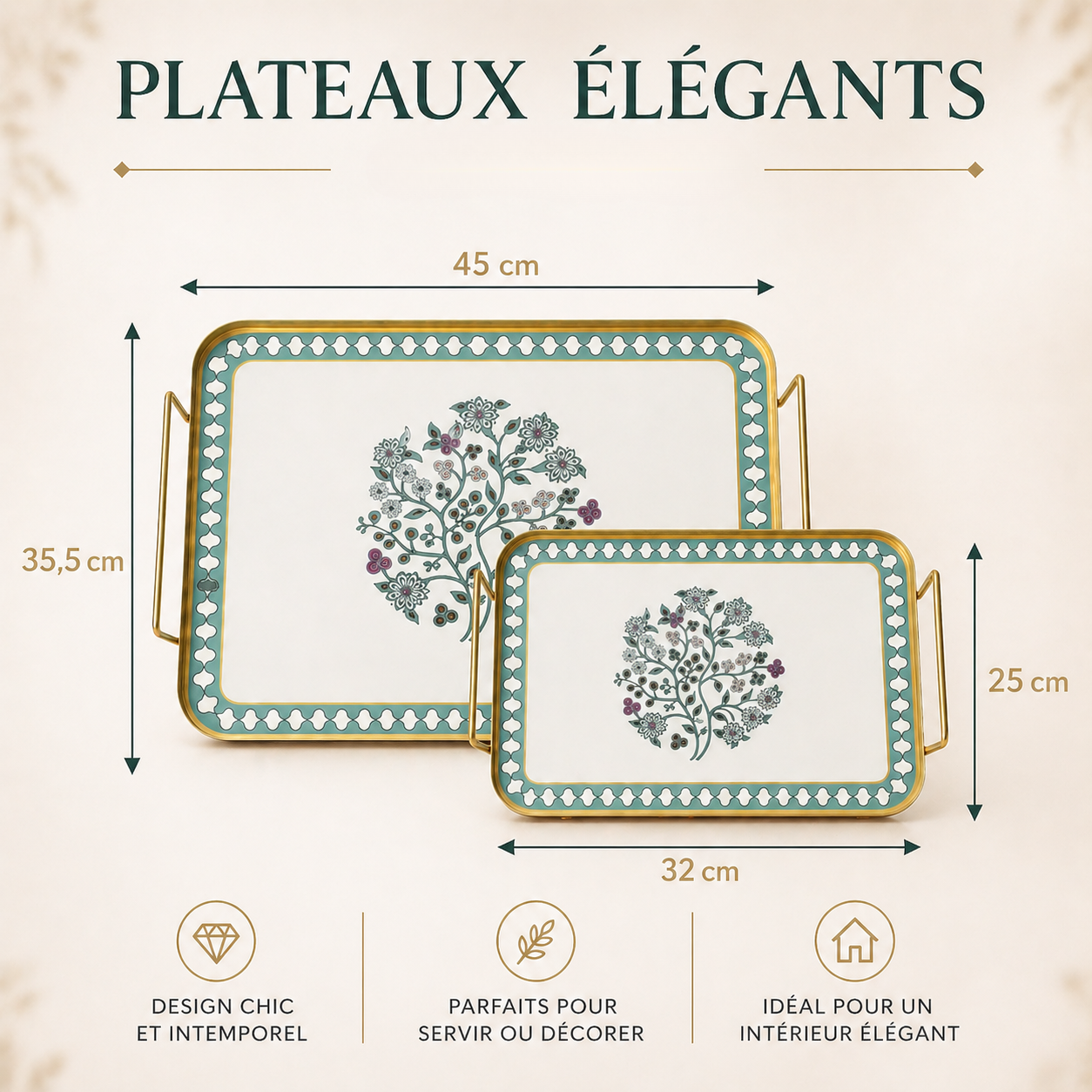 Plateau Rectangle - Collection Printemps