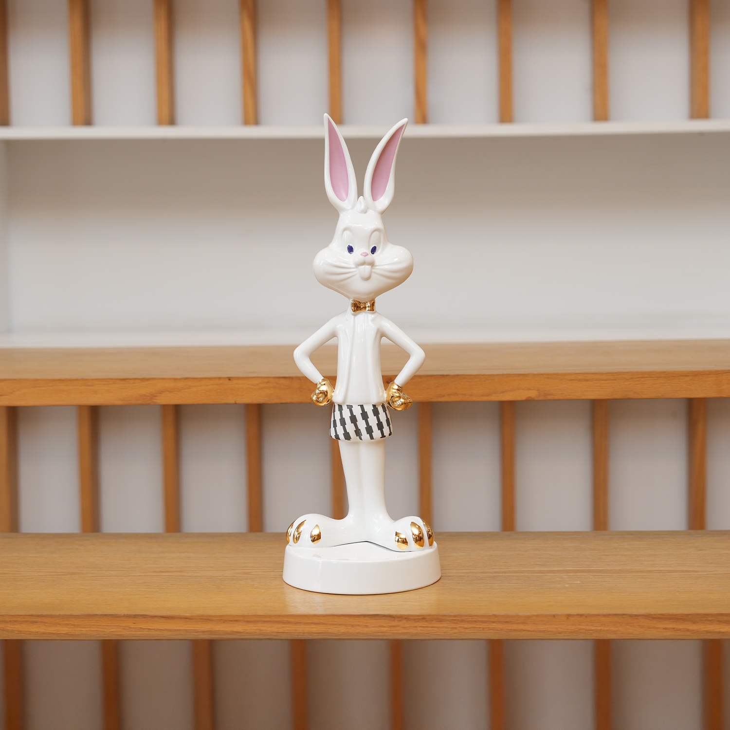 Figurine Lapin Chic Blanc Et Or