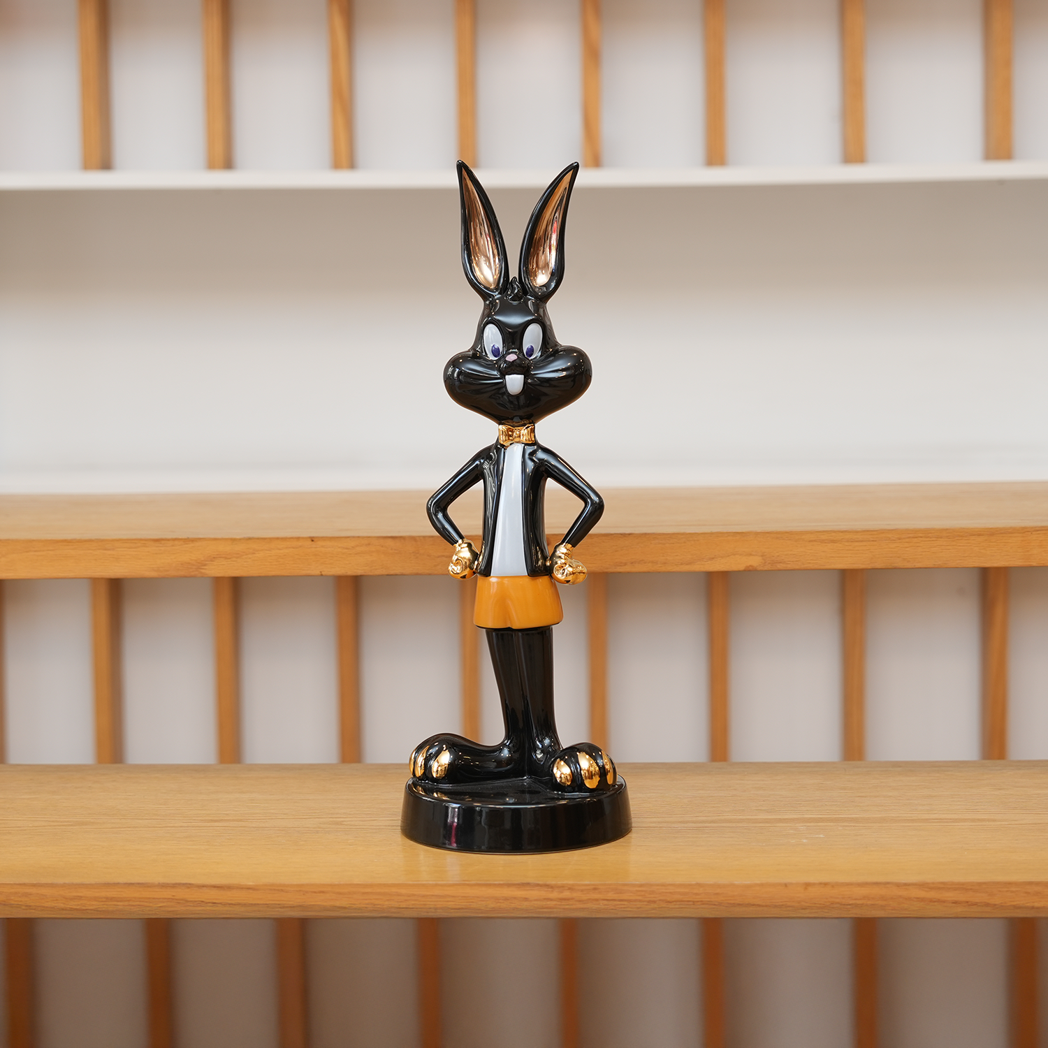 Figurine Lapin Chic Noir Et Or
