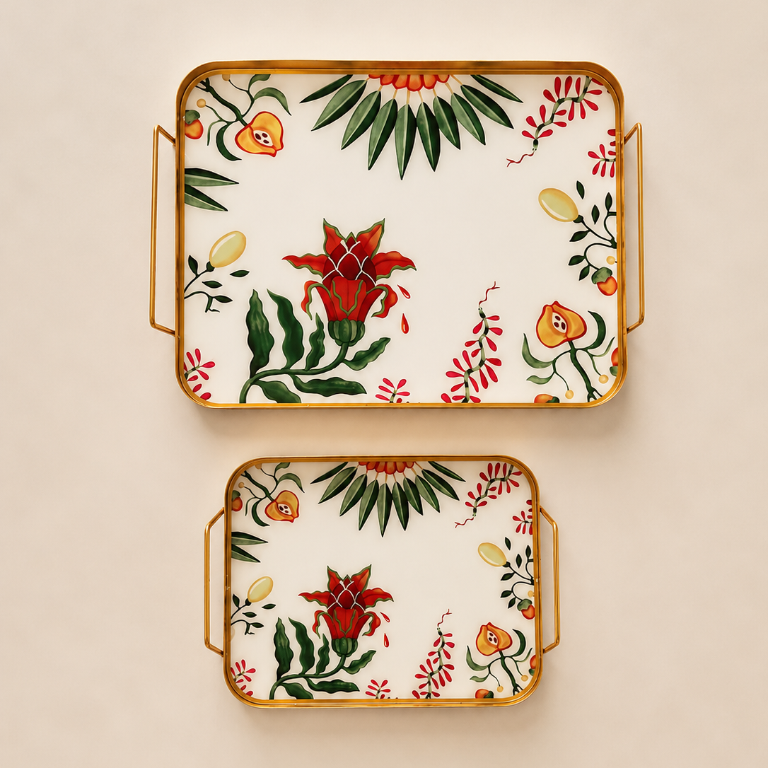 Plateau Rectangle - Fleur lotus