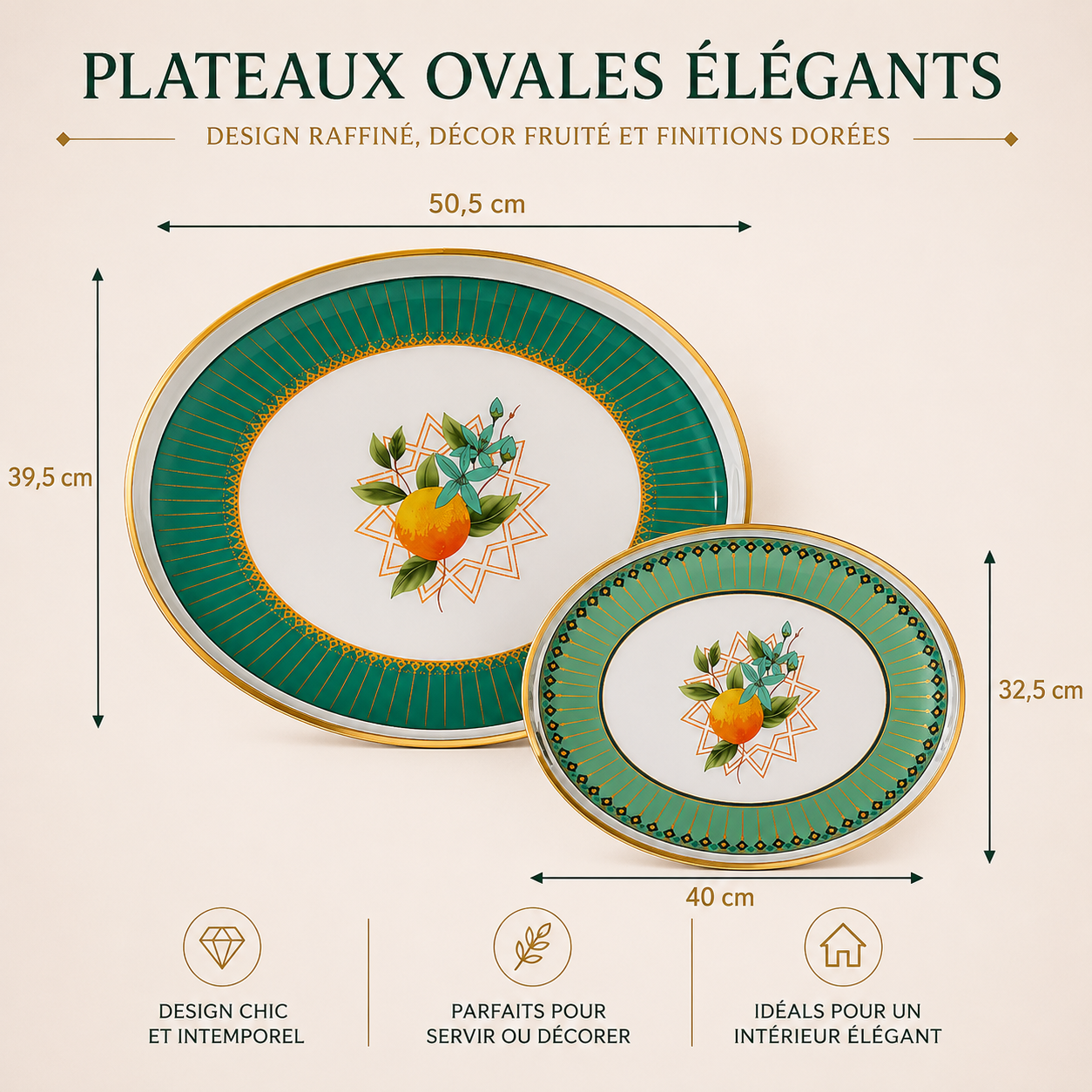Plateau ovale - Fleur d'oranger