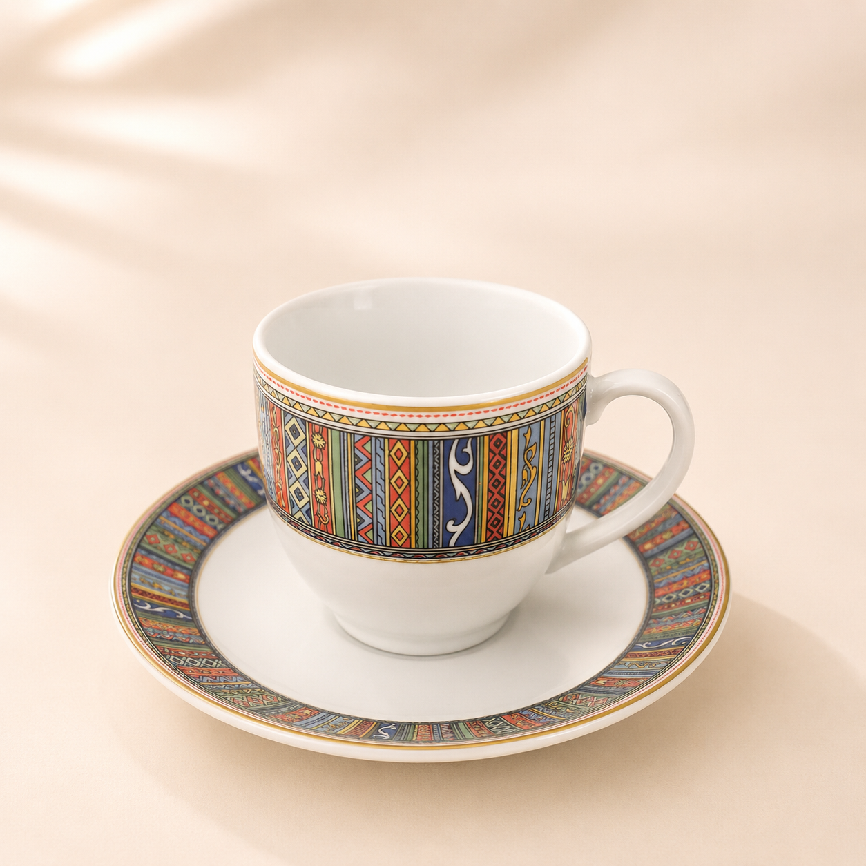 6 Tasses Et 6 Sous-Tasses À Café Noir – Collection Tribal