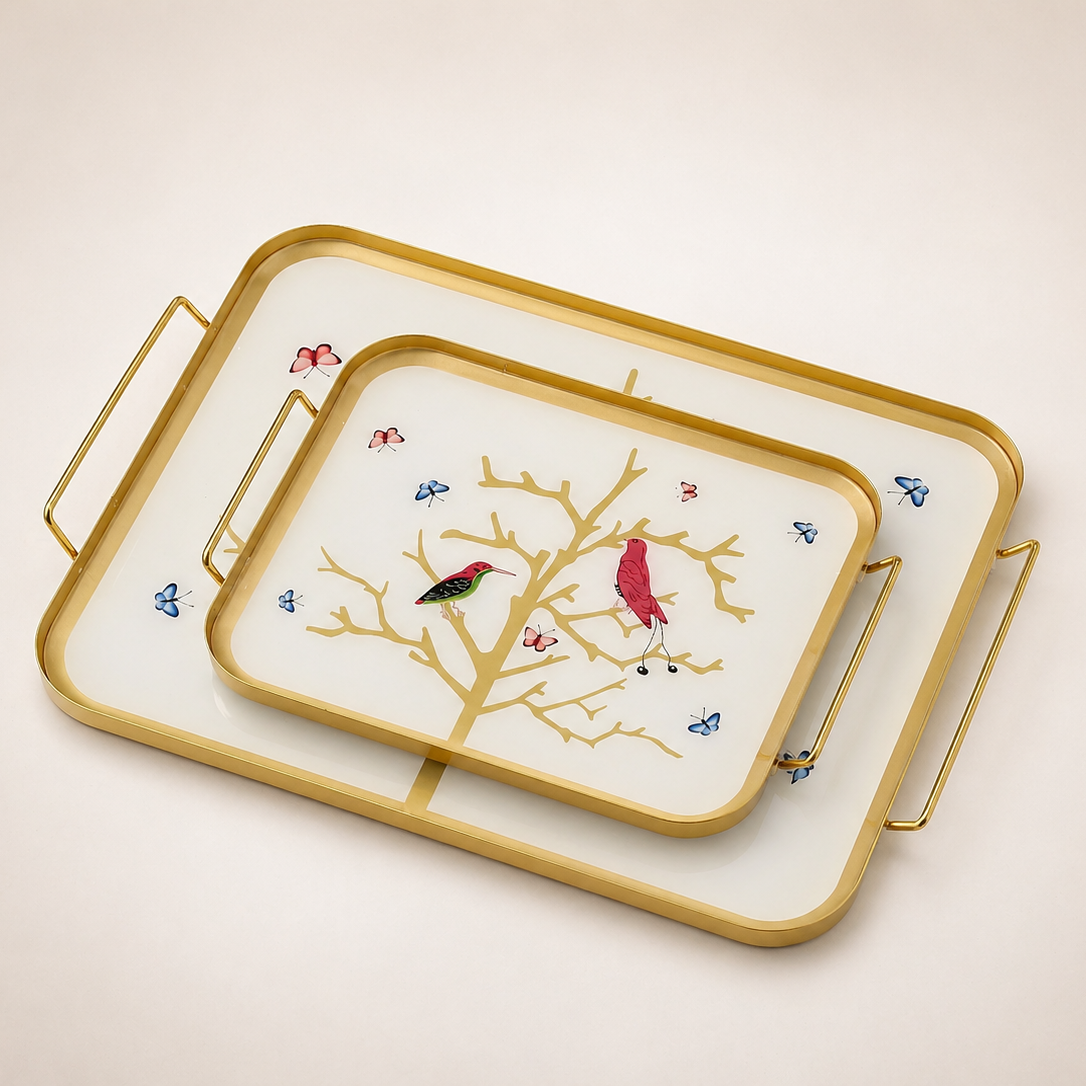 Plateau Rectangle - Oiseau rouge