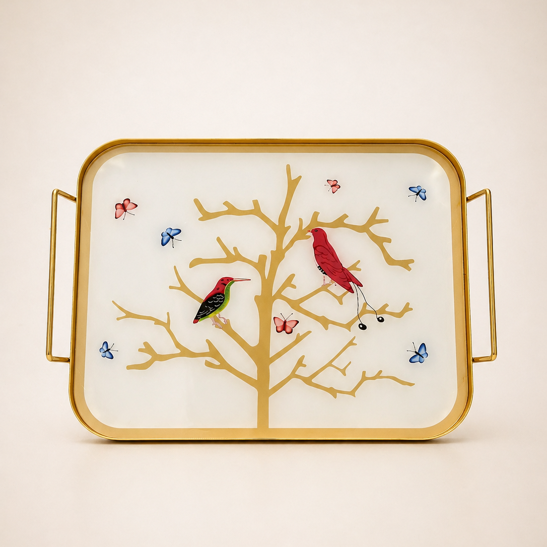 Plateau Rectangle - Oiseau rouge