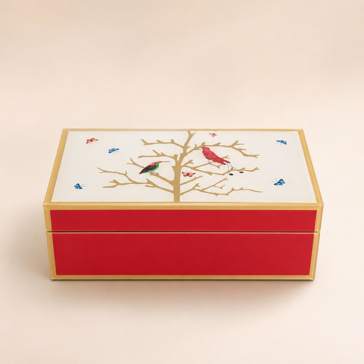 Boite a bijoux - Oiseau rouge