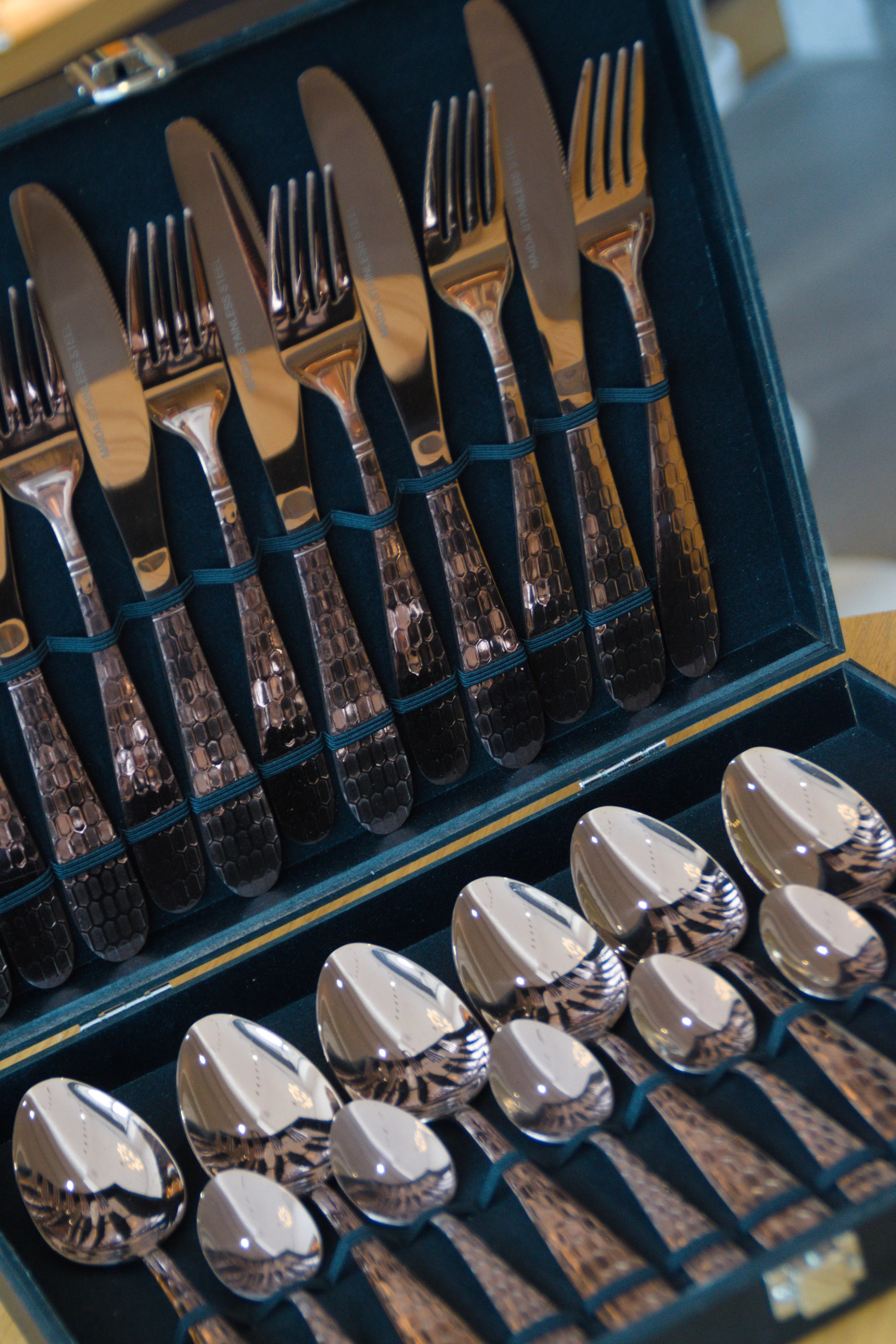 Ménagère 24 Pièces Pour 6 Personnes Hony Rose Gold