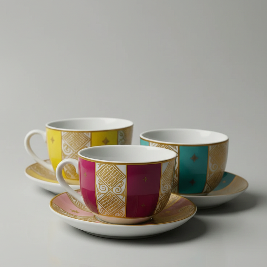 6 Tasses Et 6 Sous-Tasses À Café Au Lait  - BAVARIA