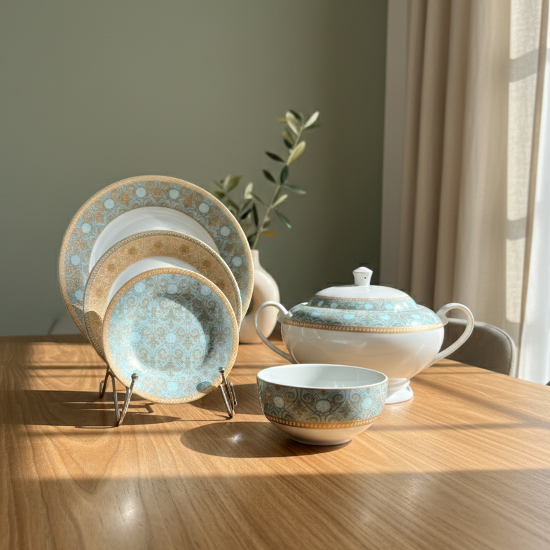 Service De Table 49 Pcs - Bohème Turquoise
