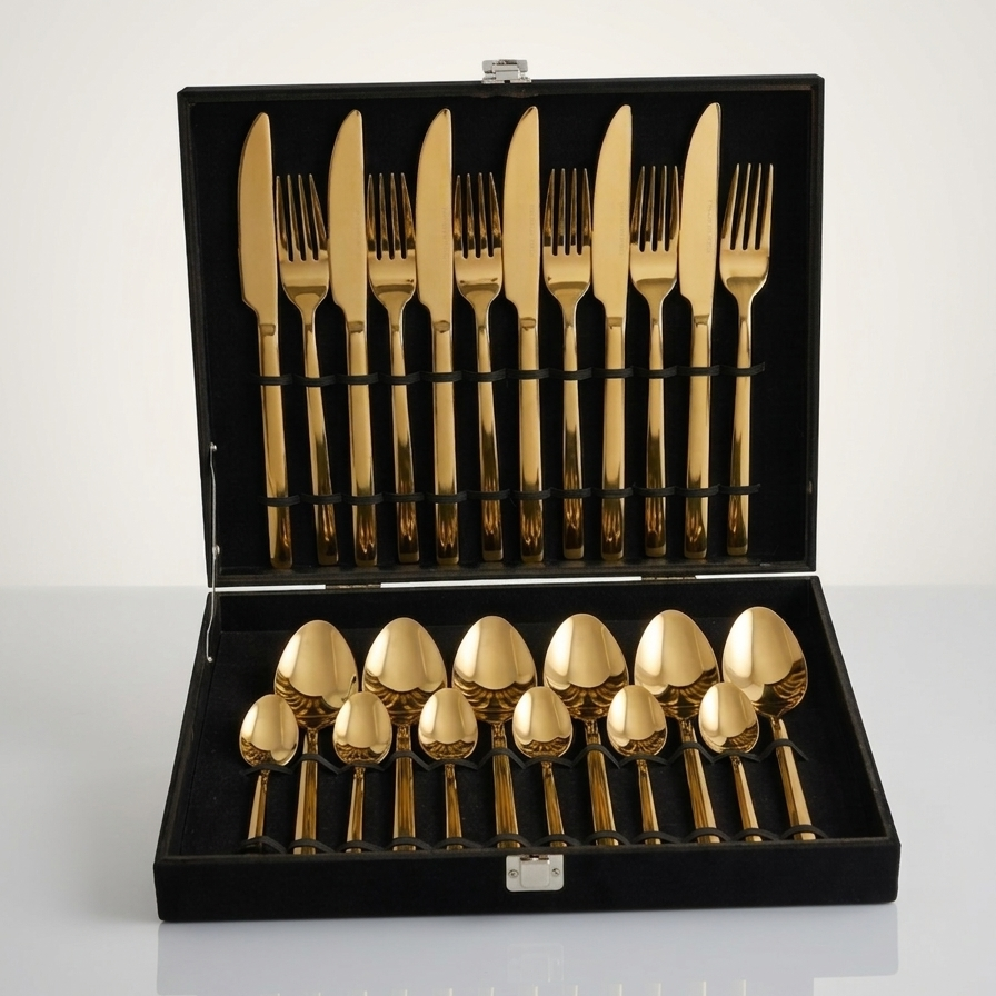 Ménagère 24 Pièces Tintin gold Pour 6 Personnes