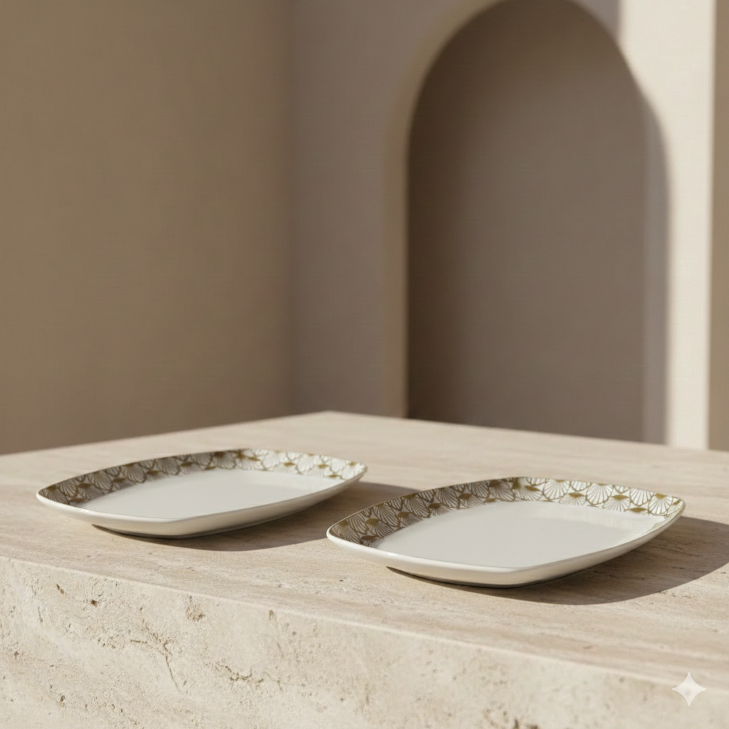 Ensemble De 2 Plats Ovales – Golden Deco