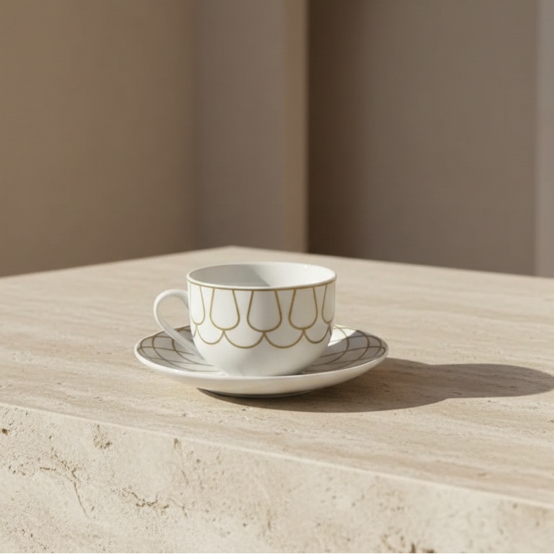 Ensemble De 6 Tasses Et 6 Sous-Tasses À Café Au Lait – Golden Deco