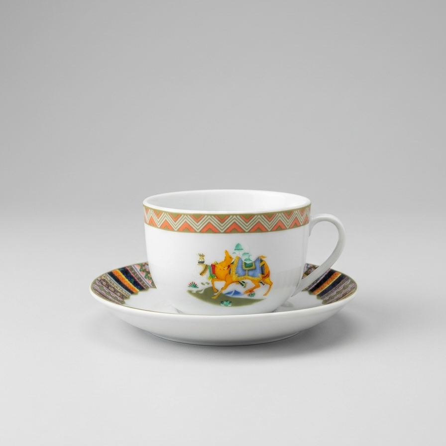 6 Tasses Et 6 Sous-Tasses À Café Au Lait – Collection Chameau