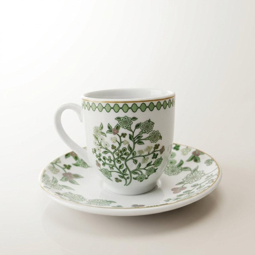 6 Tasses Et 6 Sous-Tasses À Café noir – Collection Printemps