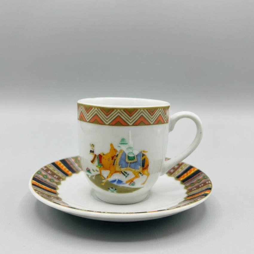 6 Tasses Et 6 Sous-Tasses À Café Noir  – Collection Chameau