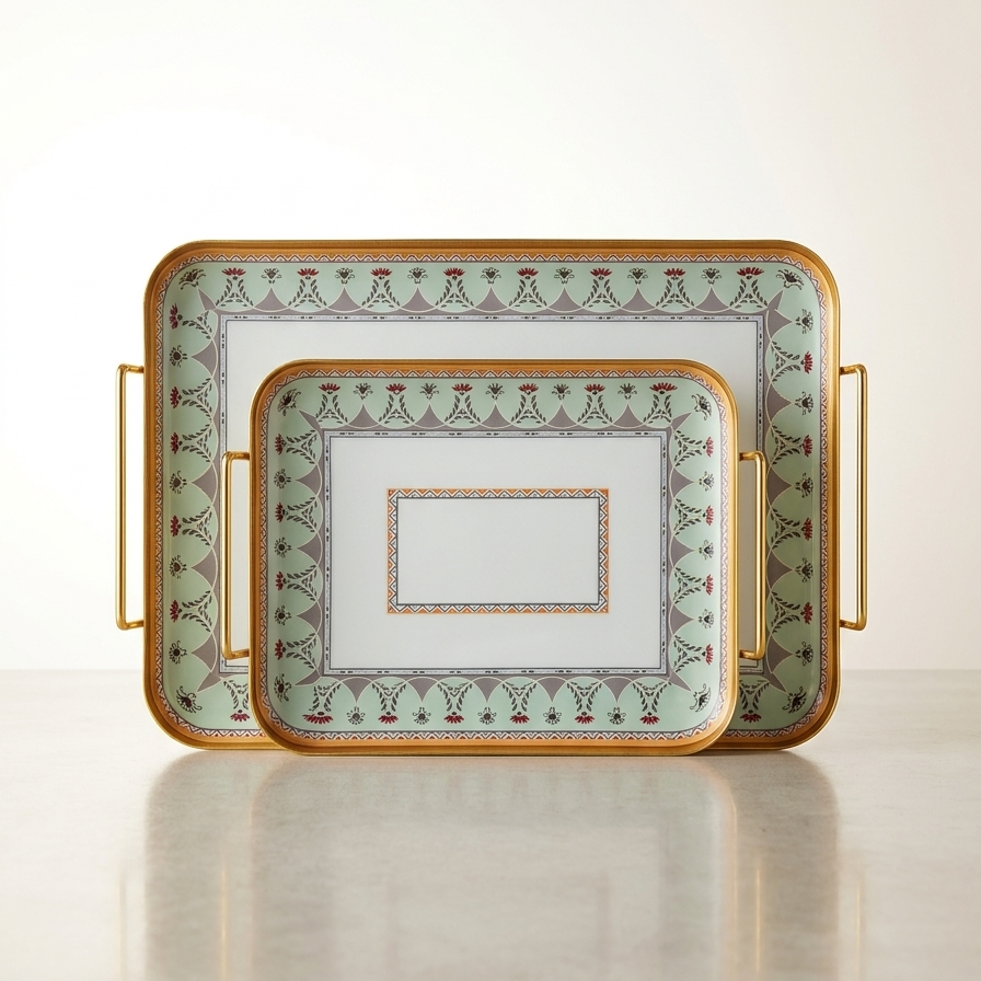 Plateau Rectangle - Floral andalous