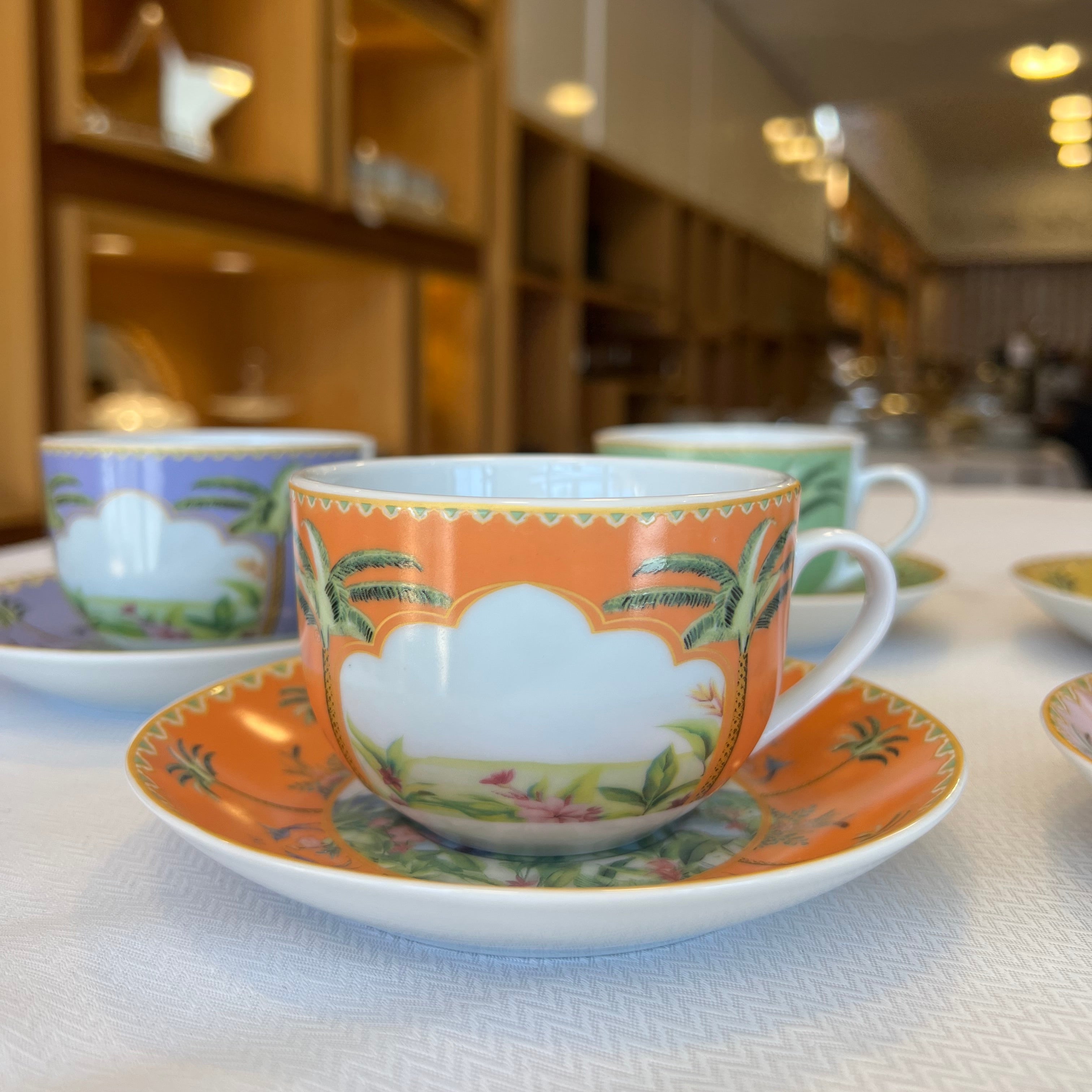 6 Tasses Et 6 Sous-Tasses À Café Au Lait – Collection Palmier Sauvage