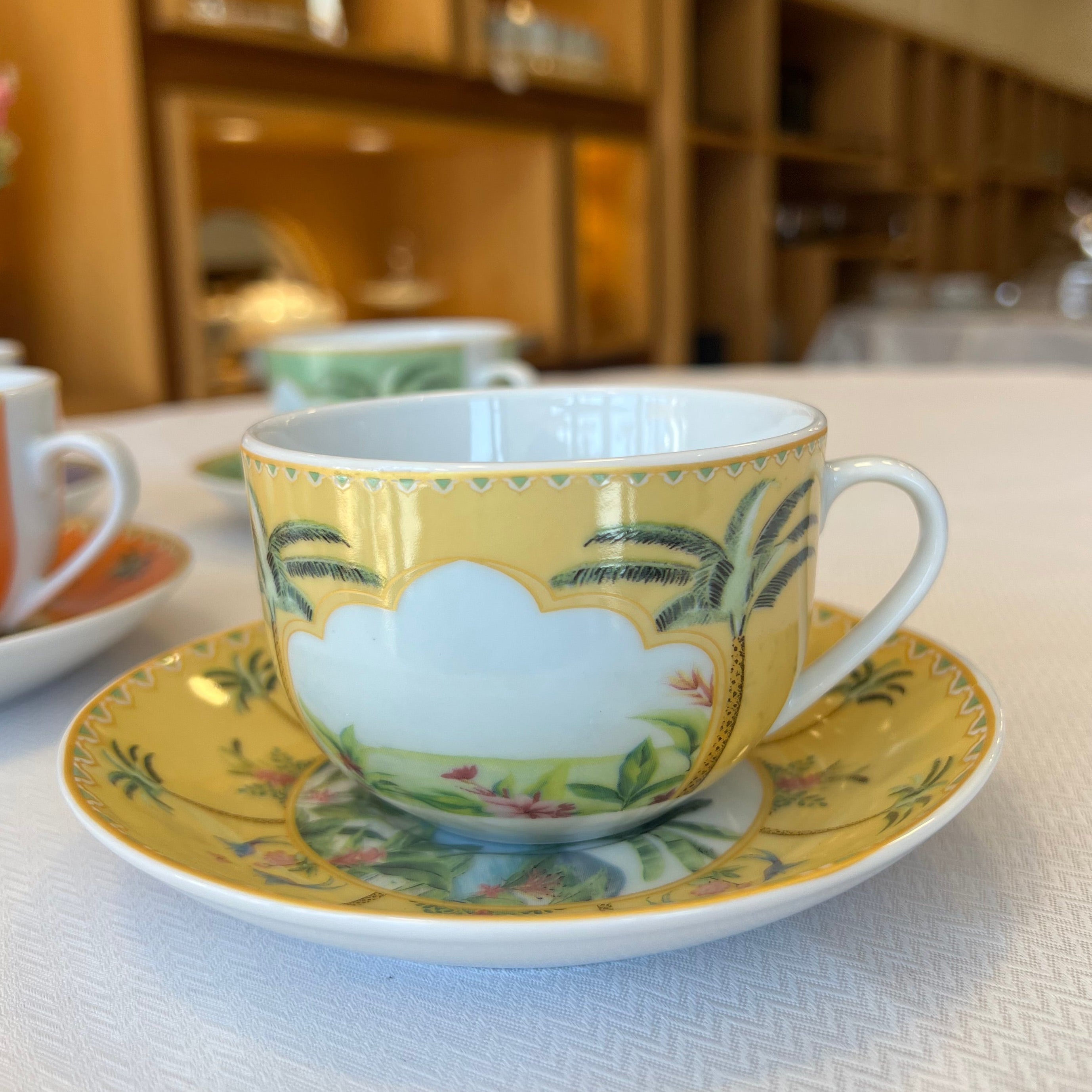 6 Tasses Et 6 Sous-Tasses À Café Au Lait – Collection Palmier Sauvage