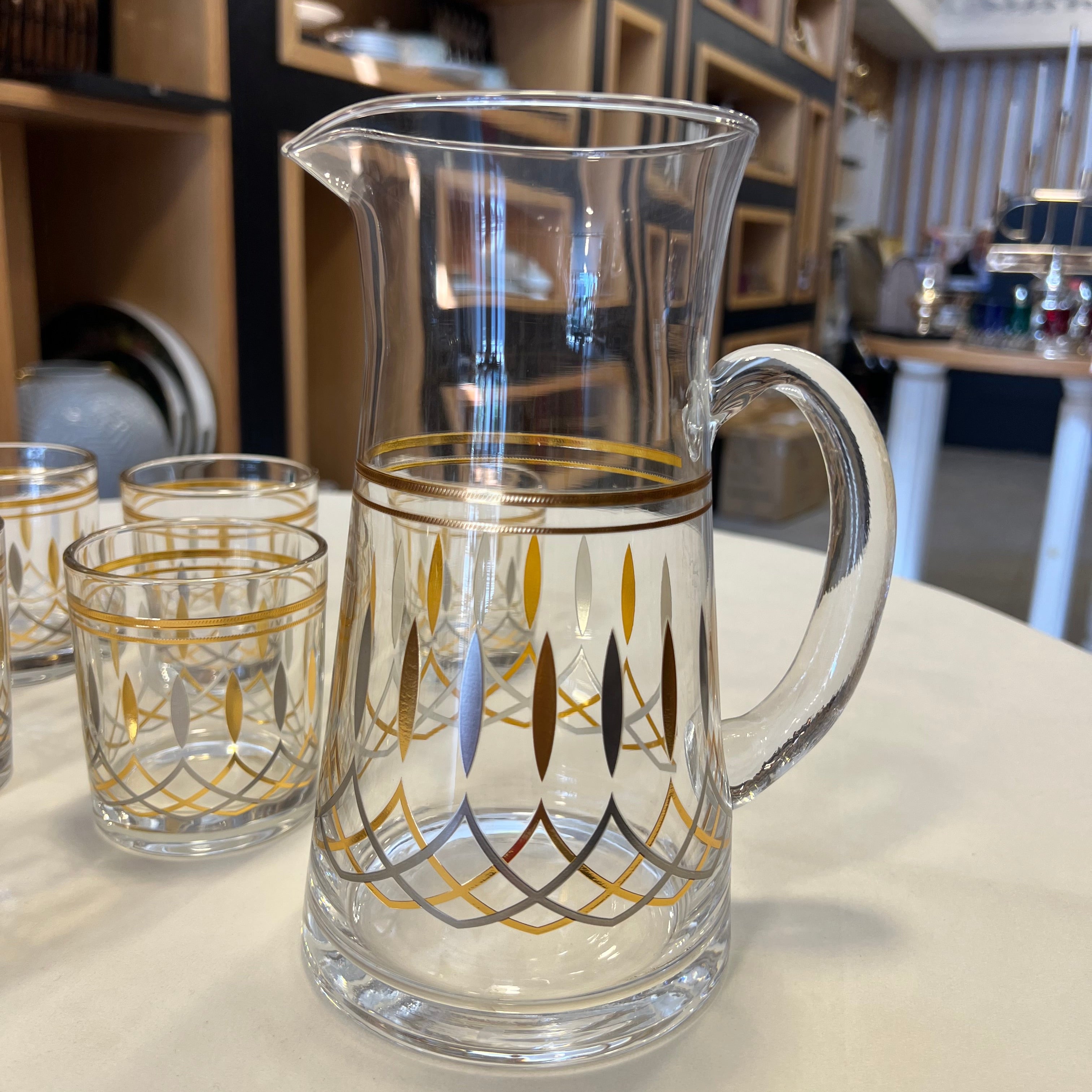 Set De 6 Verre Et Un Pichet Diamand