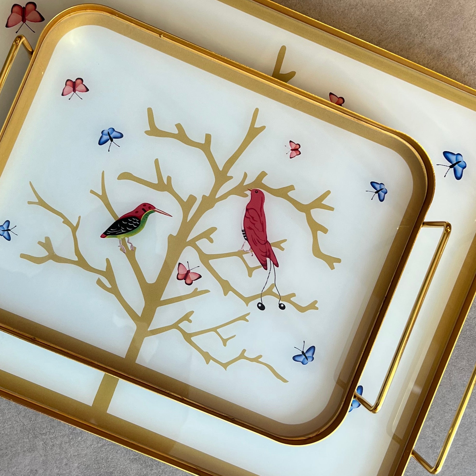 Plateau Rectangle - Oiseau rouge