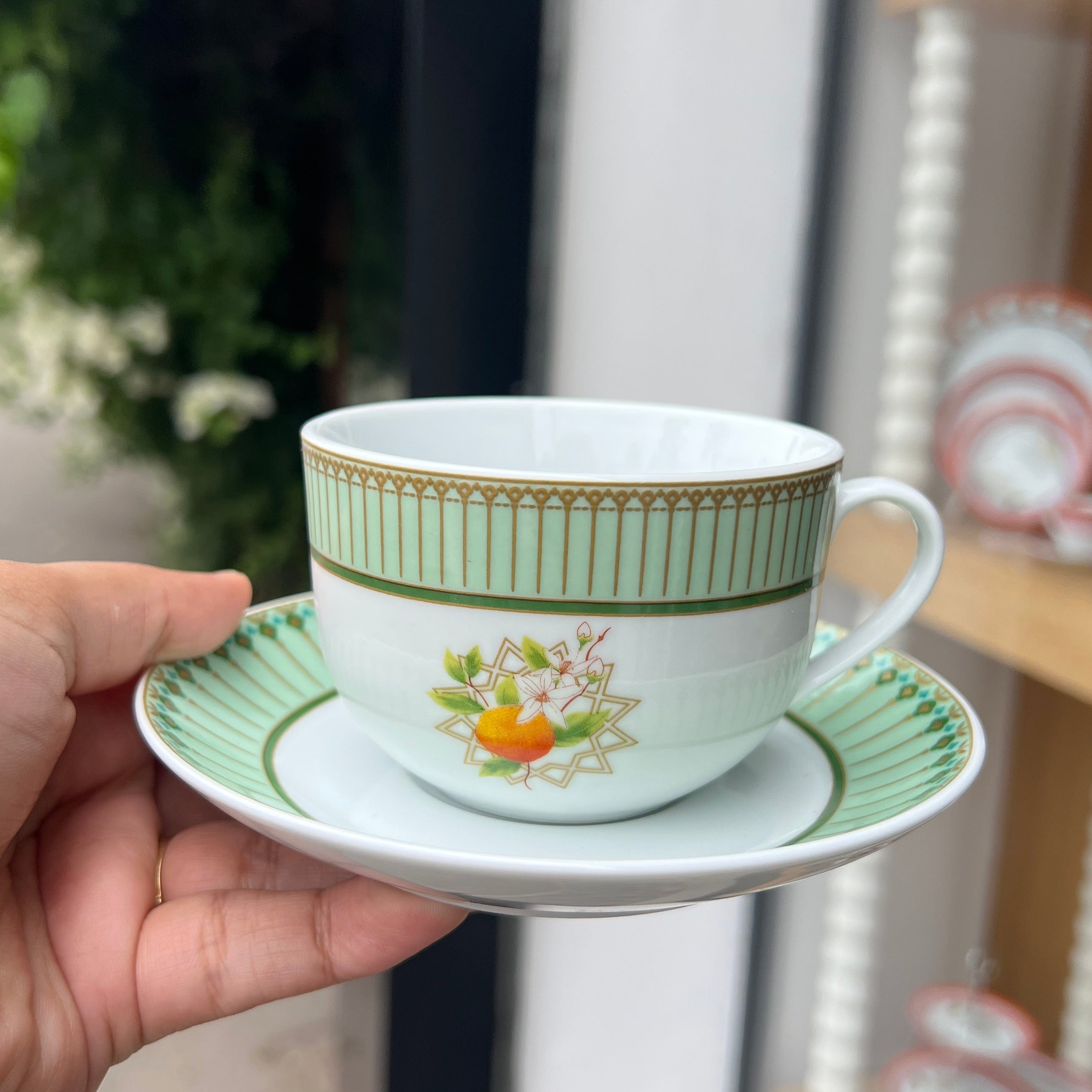 6 Tasses Et 6 Sous-Tasses À Café Au Lait – Collection Fleur d'oranger