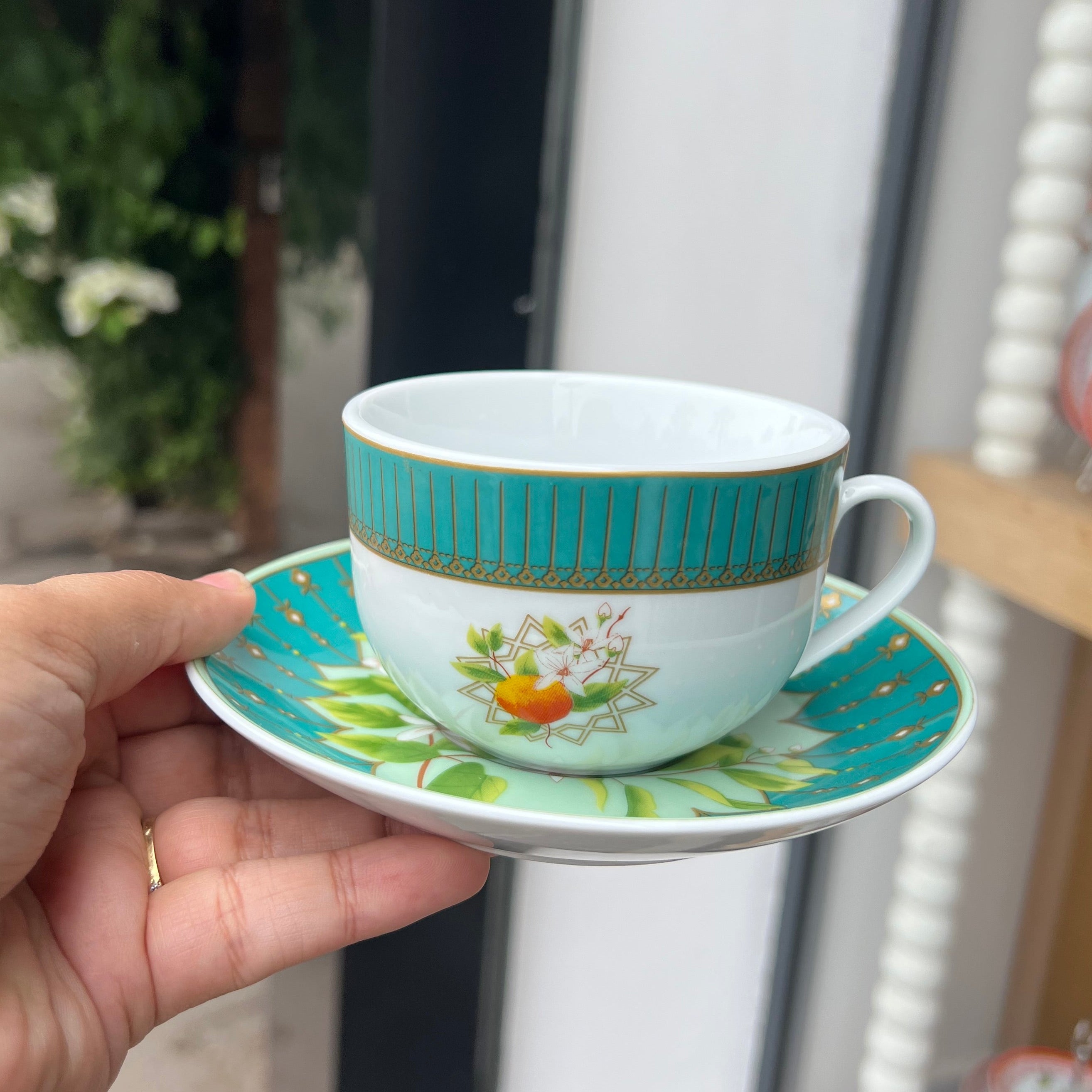 6 Tasses Et 6 Sous-Tasses À Café Au Lait – Collection Fleur d'oranger