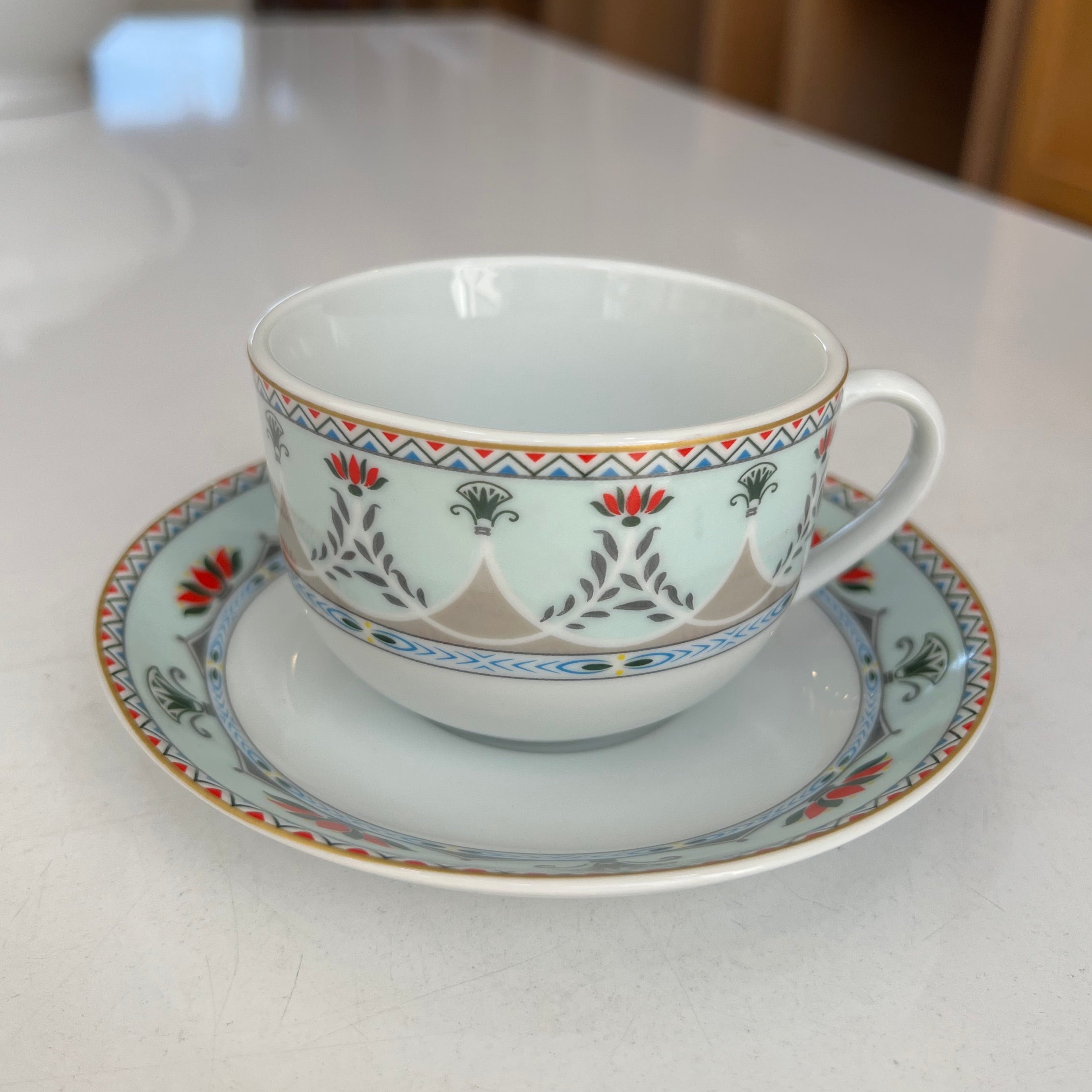 Service Café au Lait – 6 Tasses & 6 Sous-Tasses FLORAL ANDALOUS