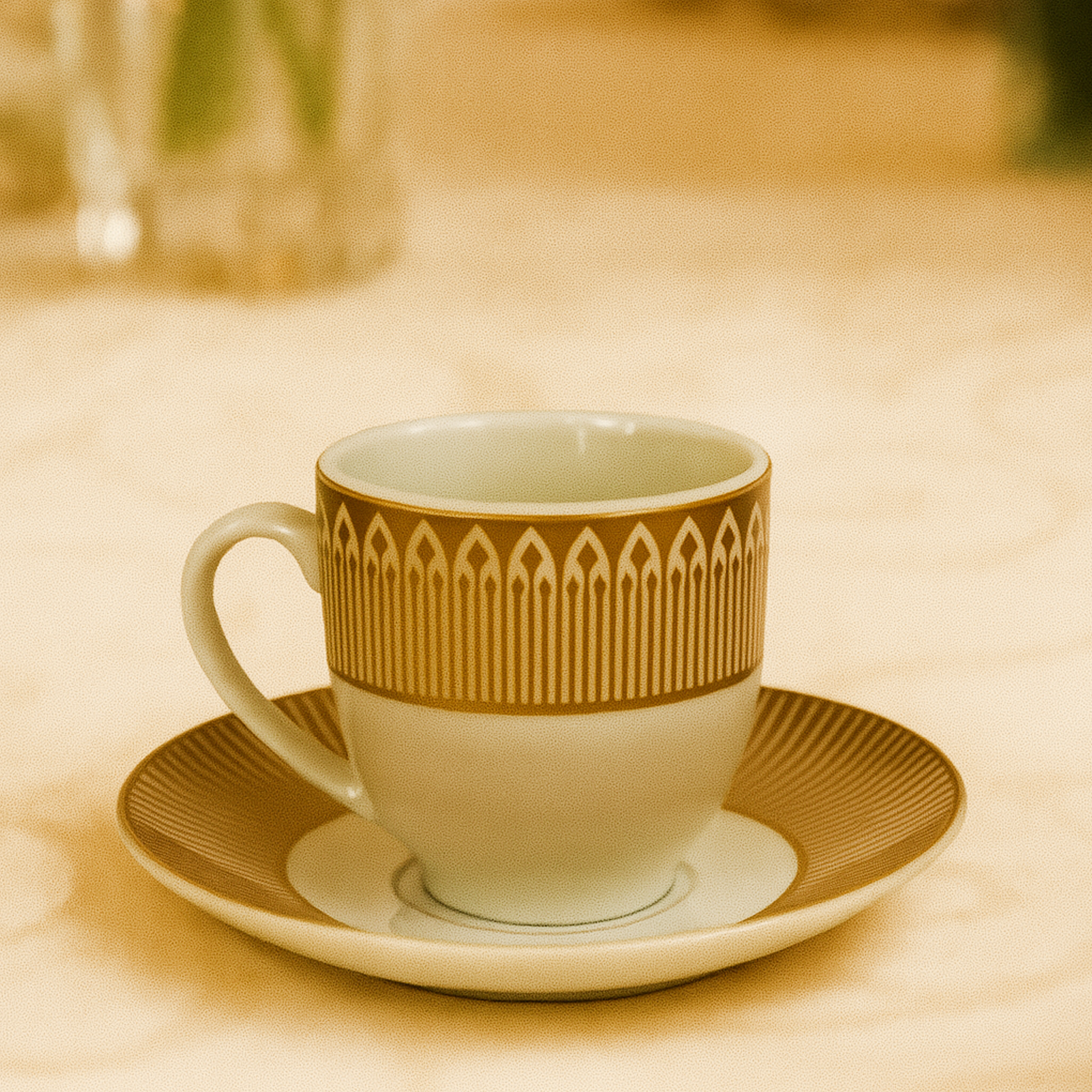 6 Tasses Et 6 Sous-Tasses À Café Noir Classique Oriental
