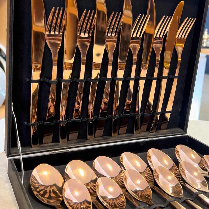 Ménagère 24 Pièces Bronze Pour 6 Personnes