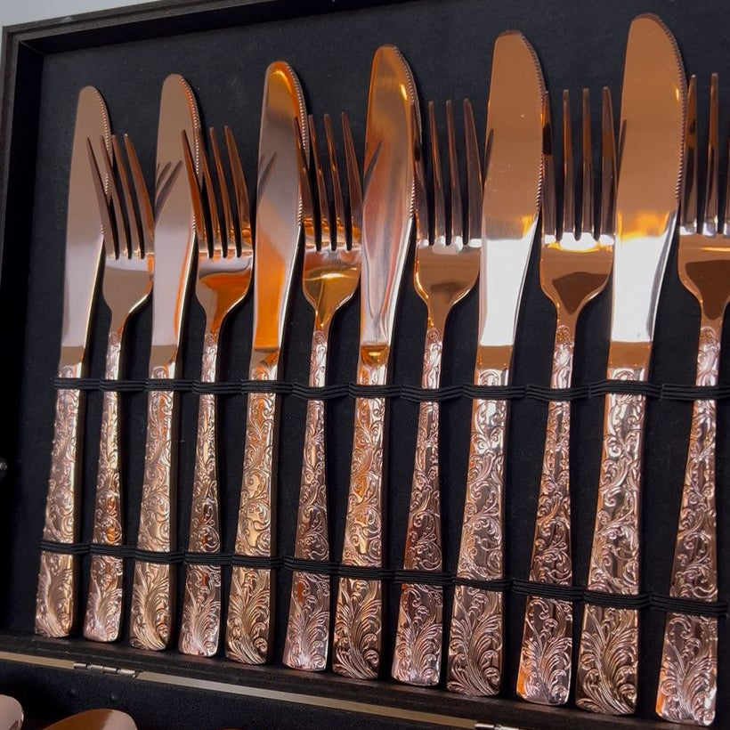Ménagère 24 Pièces – Santamarta Bronze (Pour 6 Personnes)